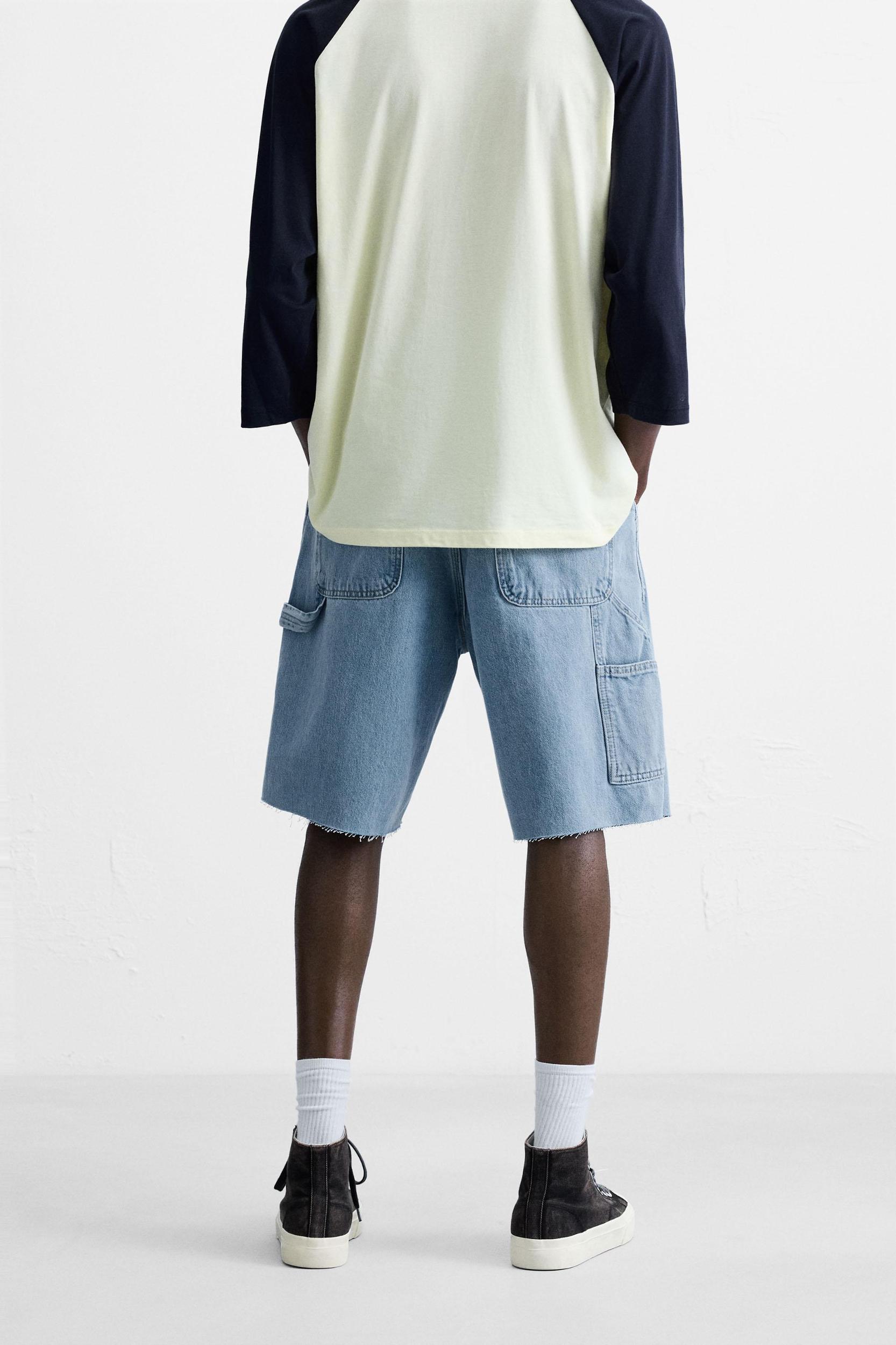 CARPENTER POCKET DENIM BERMUDA SHORTS Product Image