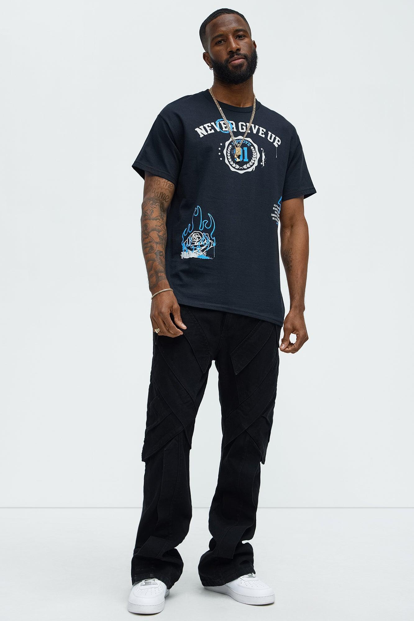 Never Give Up 01Short Sleeve Tee - Black Product Image