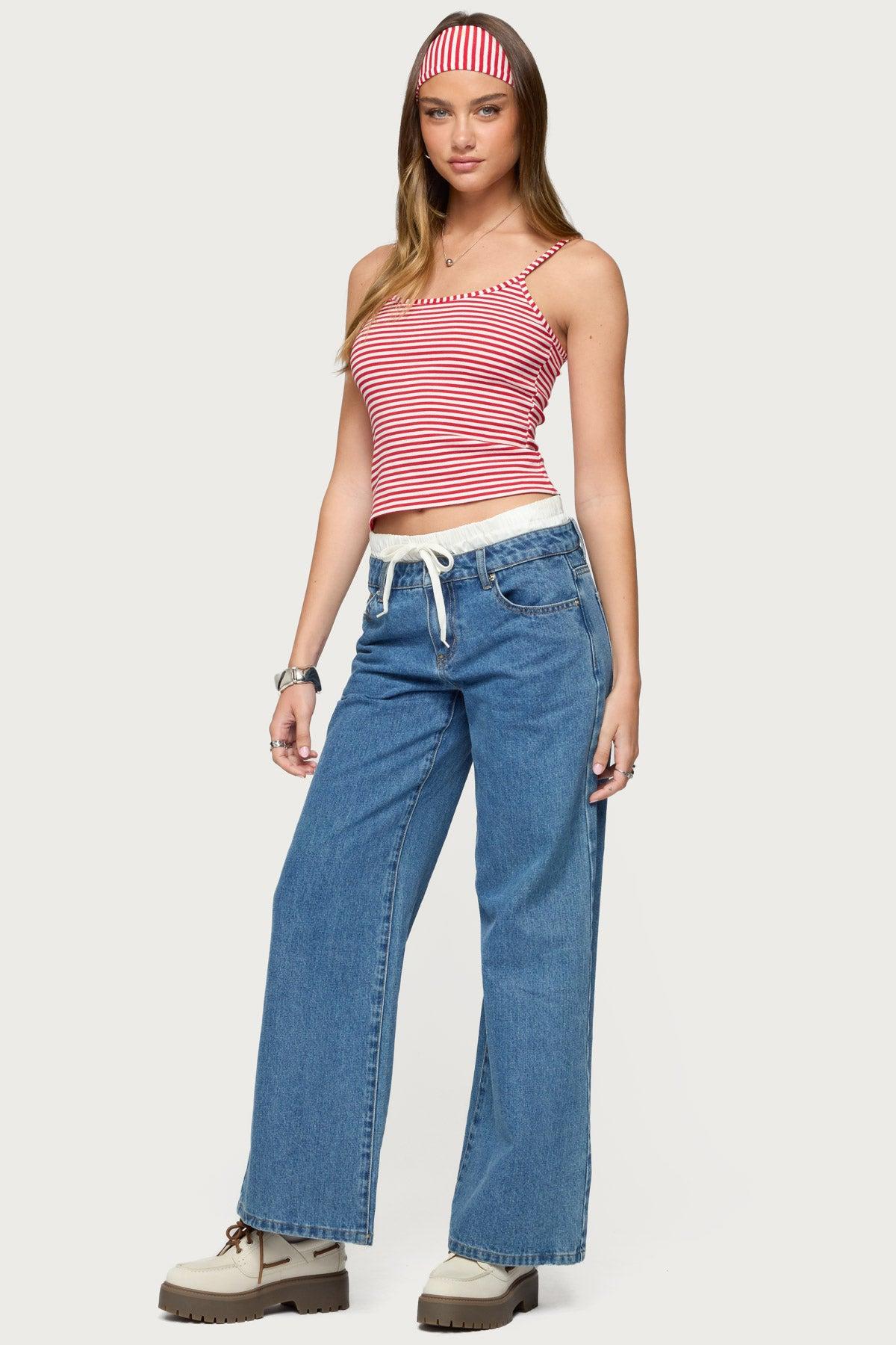 Two Piece Striped Headband Tank Top Product Image