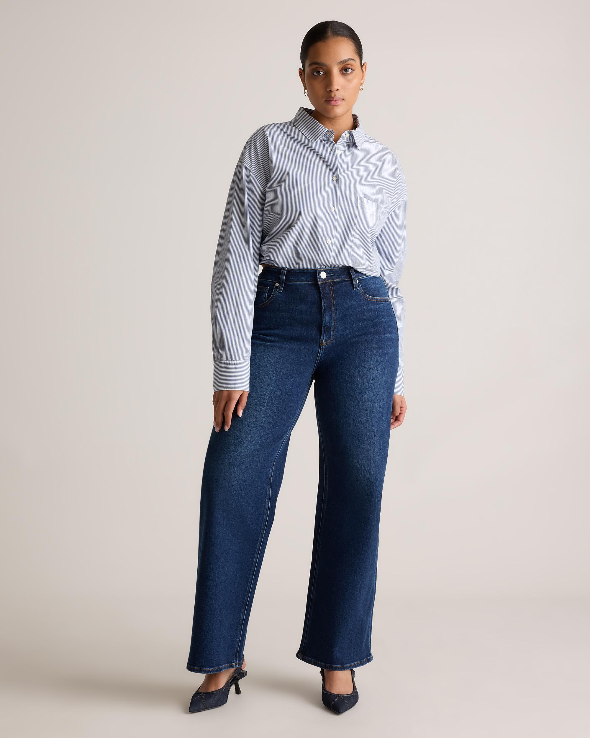 Quince | Women's Bella Stretch Wide Leg Jeans Organic Cotton Product Image