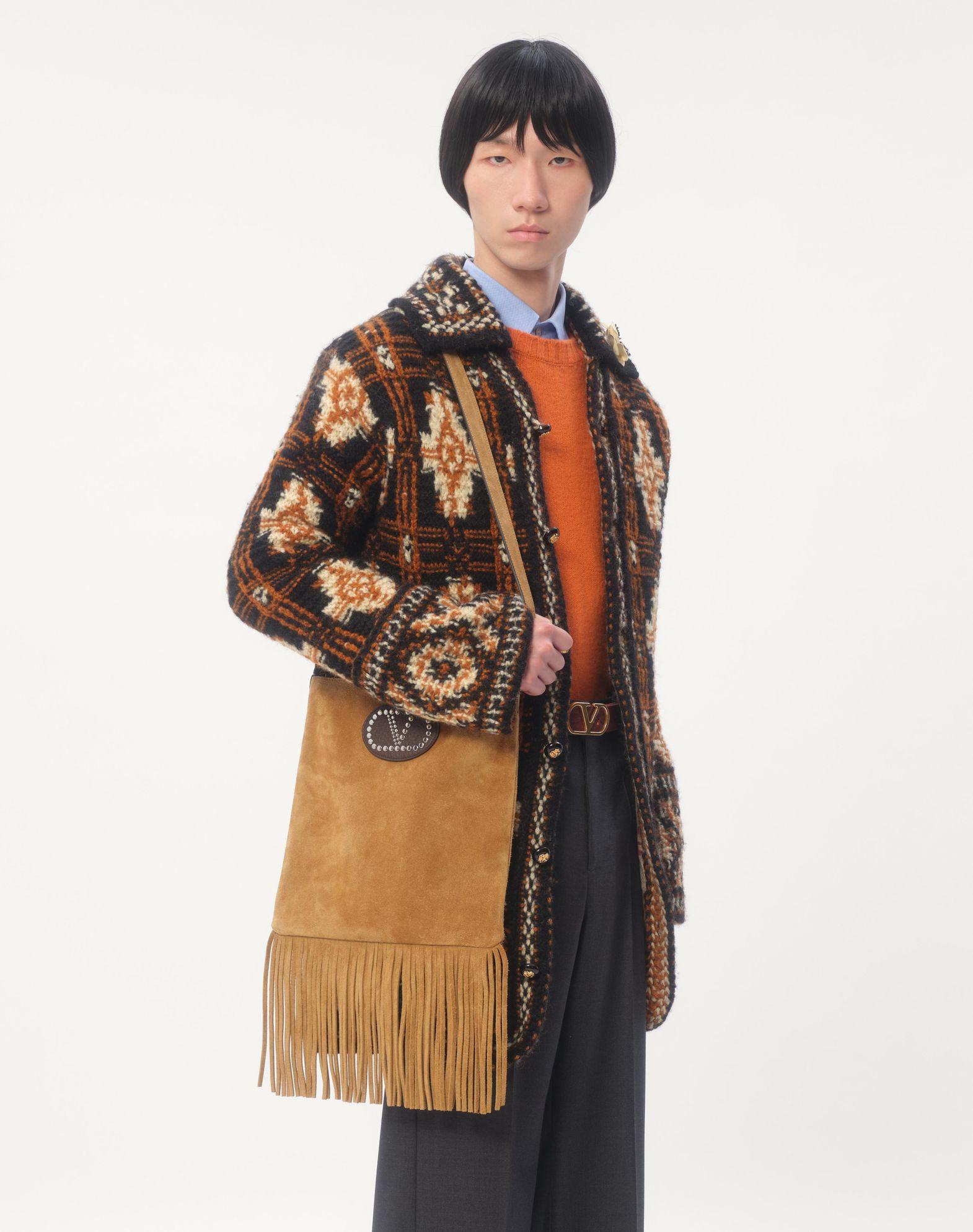 Shetland Wool Crewneck Sweater With Vlogo Embroidery Product Image