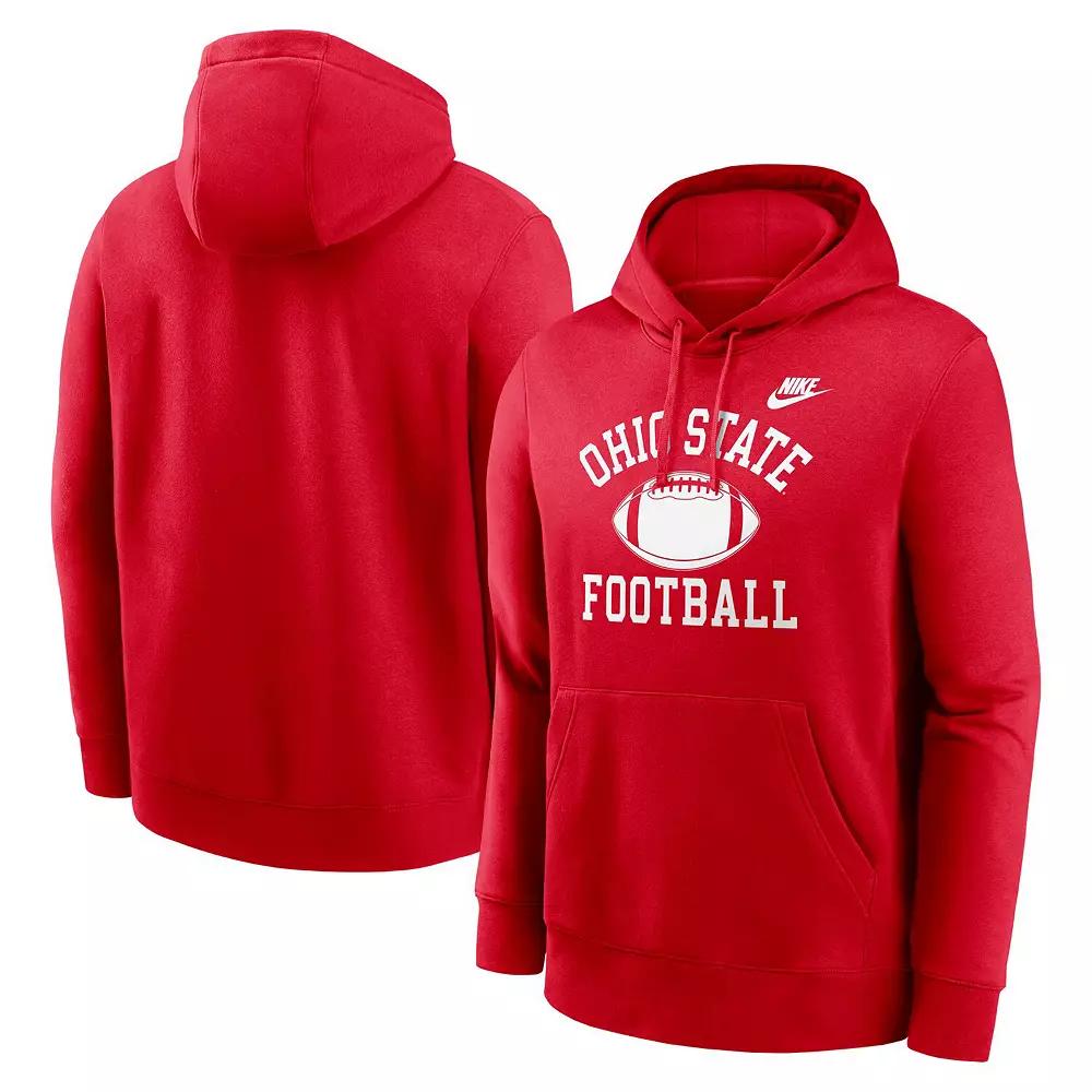 Men's Nike Scarlet Ohio State Buckeyes Legacy Football Icon Club Fleece Pullover Hoodie,  Product Image