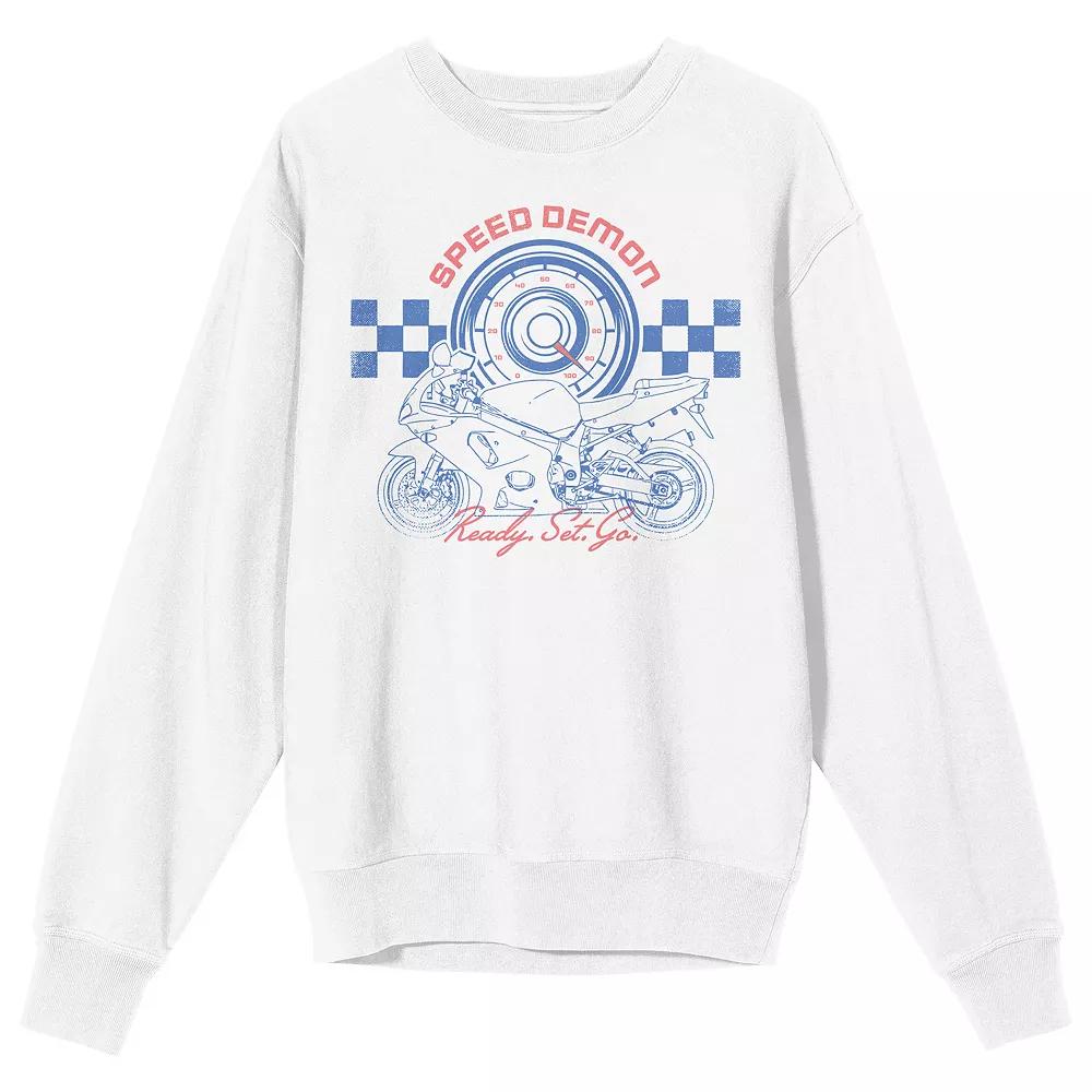 Men's Sportsbike Race Speed Demon Graphic Tee, Size: Small, White Product Image