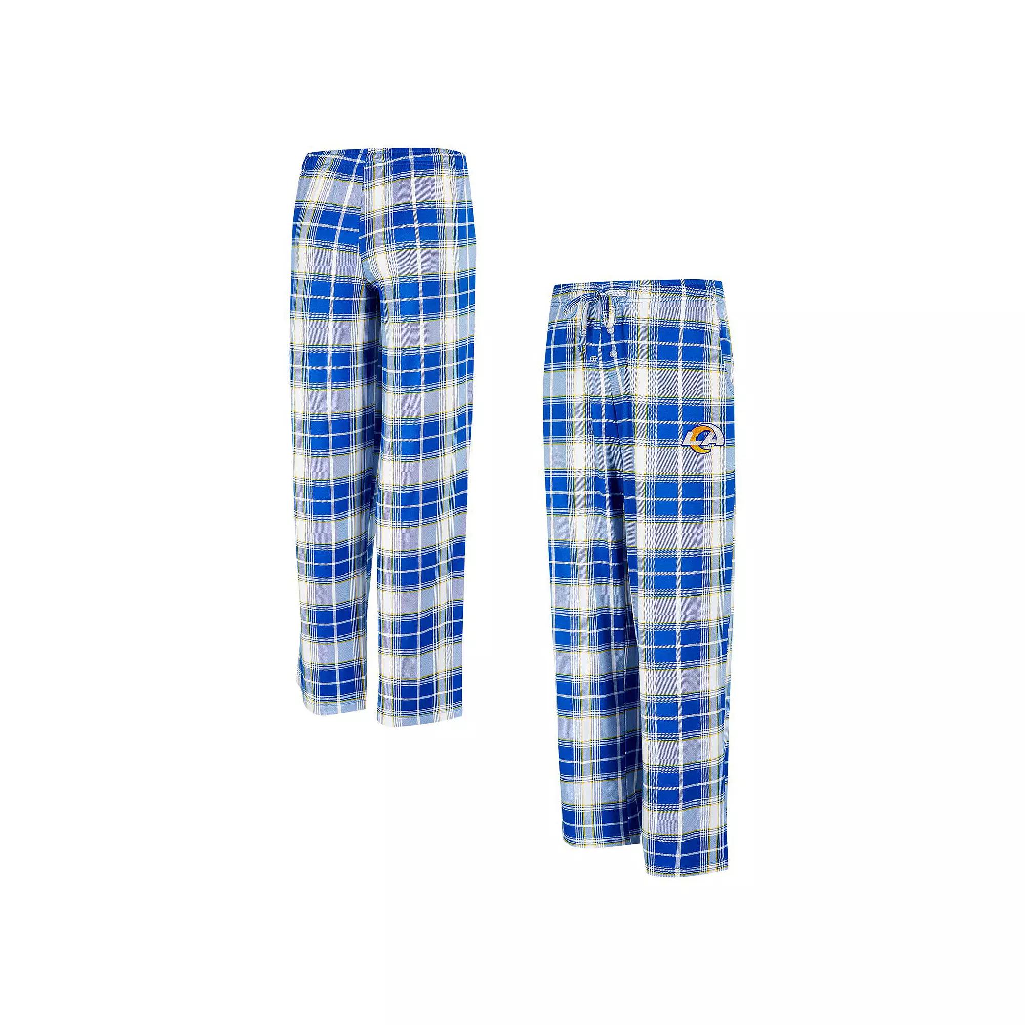 Women's Concepts Sport Royal Los Angeles Rams Ashford Plaid Knit Pants,  Product Image