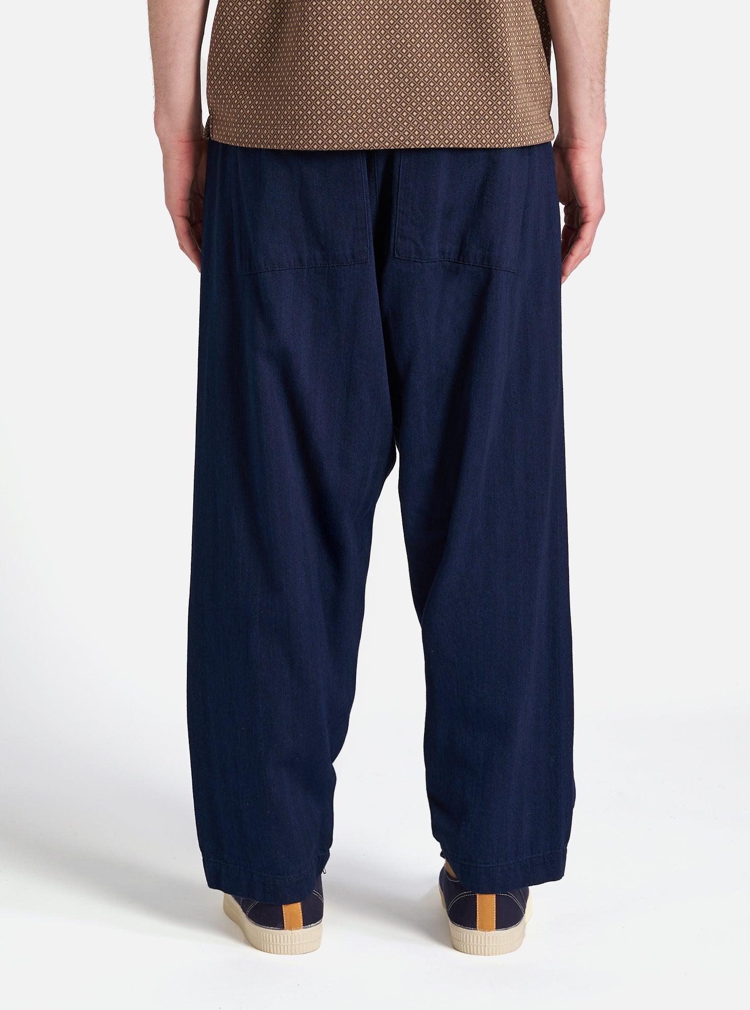 Indigo Herringbone Denim Braga Pant Product Image