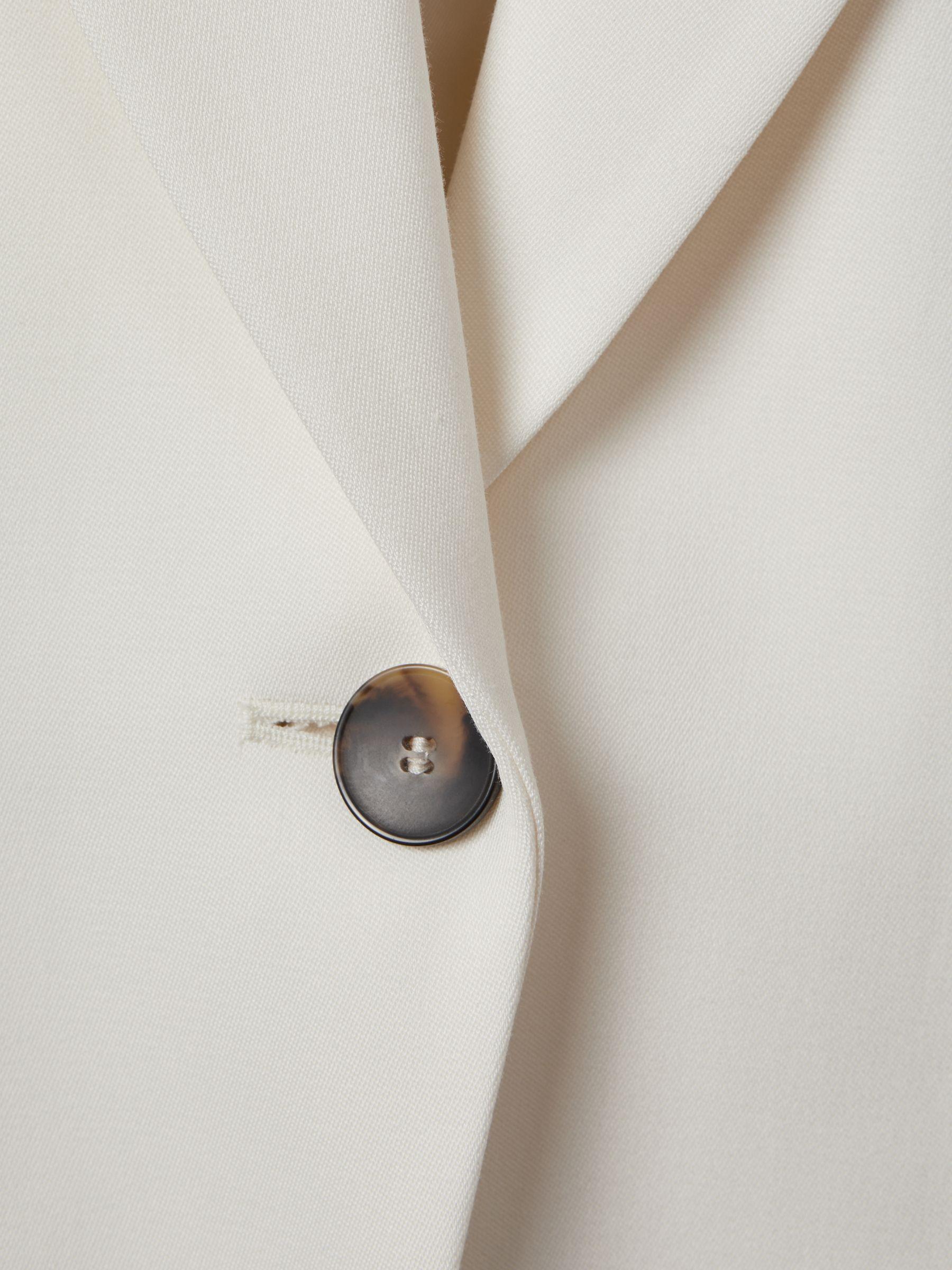 Linen Wide-Leg Whipstitch Trousers in White Product Image