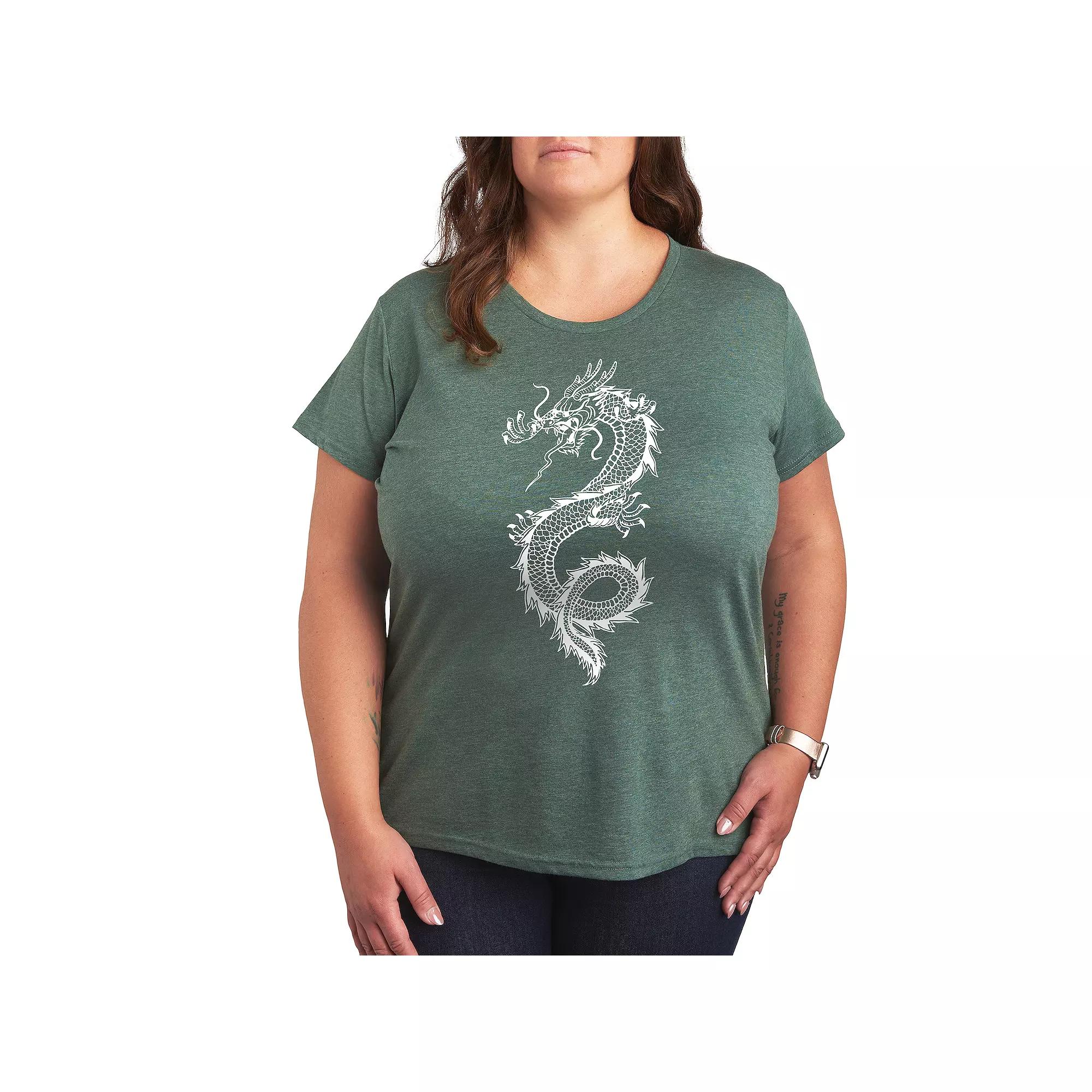 Plus Chinese Dragon Graphic Tee, Women's,  Product Image