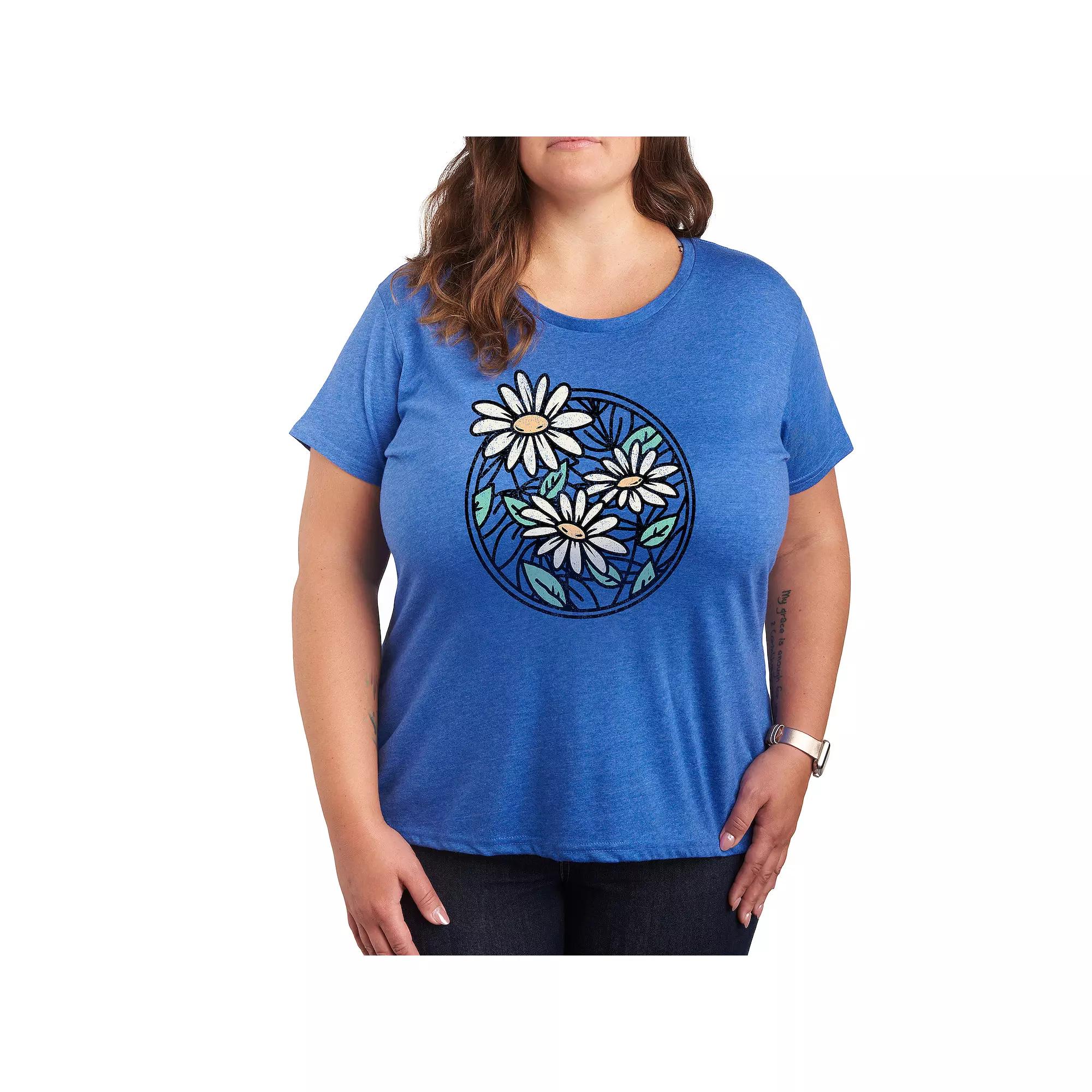 Plus Wildflower Circle Graphic Tee, Women's,  Product Image
