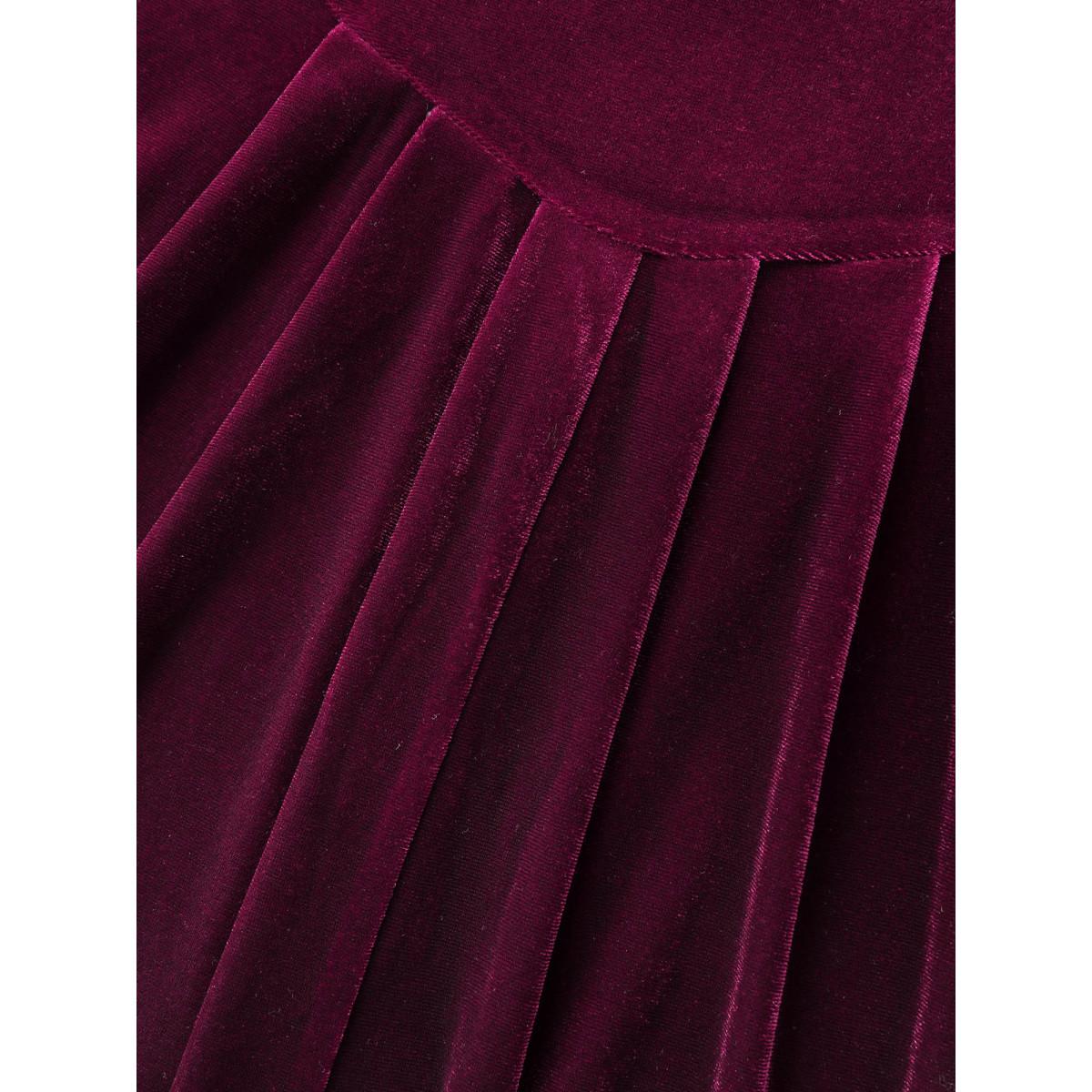 Plus Size Deepred Velvet Relaxed Fit Adjustable Straps Jumpsuit Women Leisure Sleeveless Square Neck Casual Loose Jumpsuits BloomChic 12/L Product Image