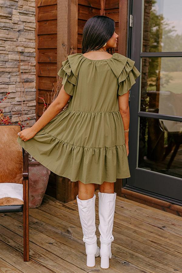 Sharp Witted Mini Dress in Sage Product Image