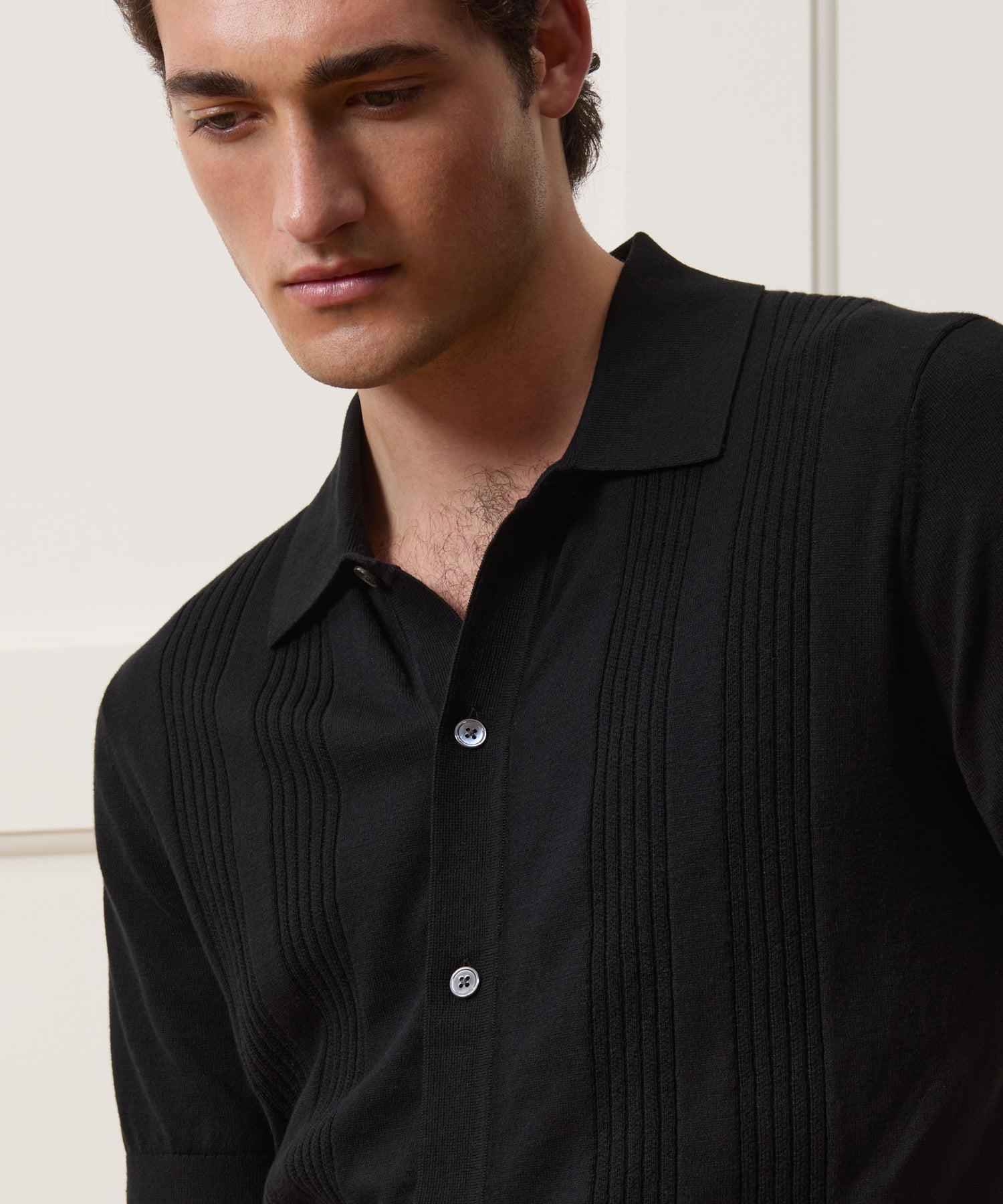 Cropped Silk-Cotton Sweater Polo Product Image