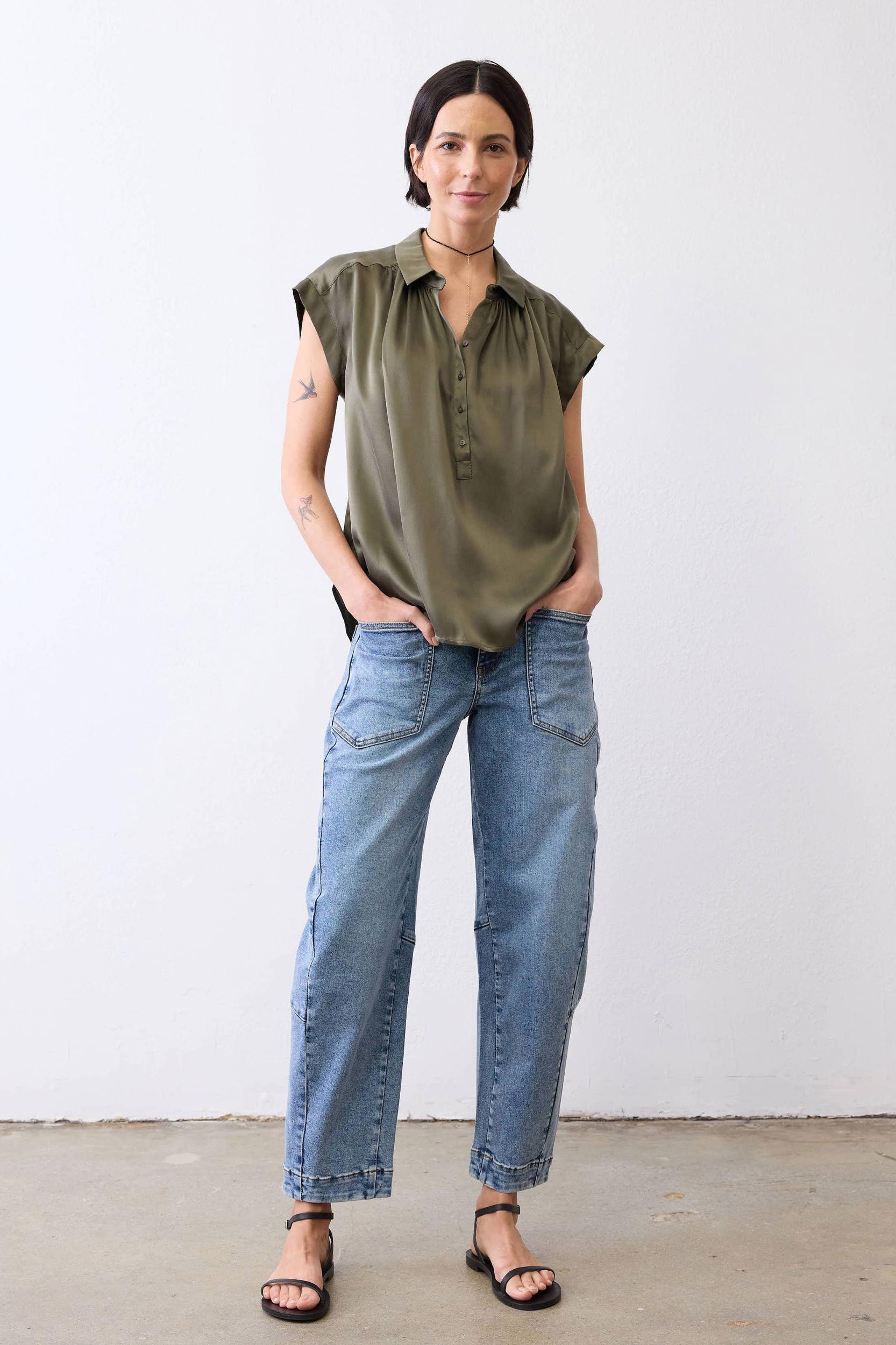 The Nonchalant Oversized Silk Blouse Product Image
