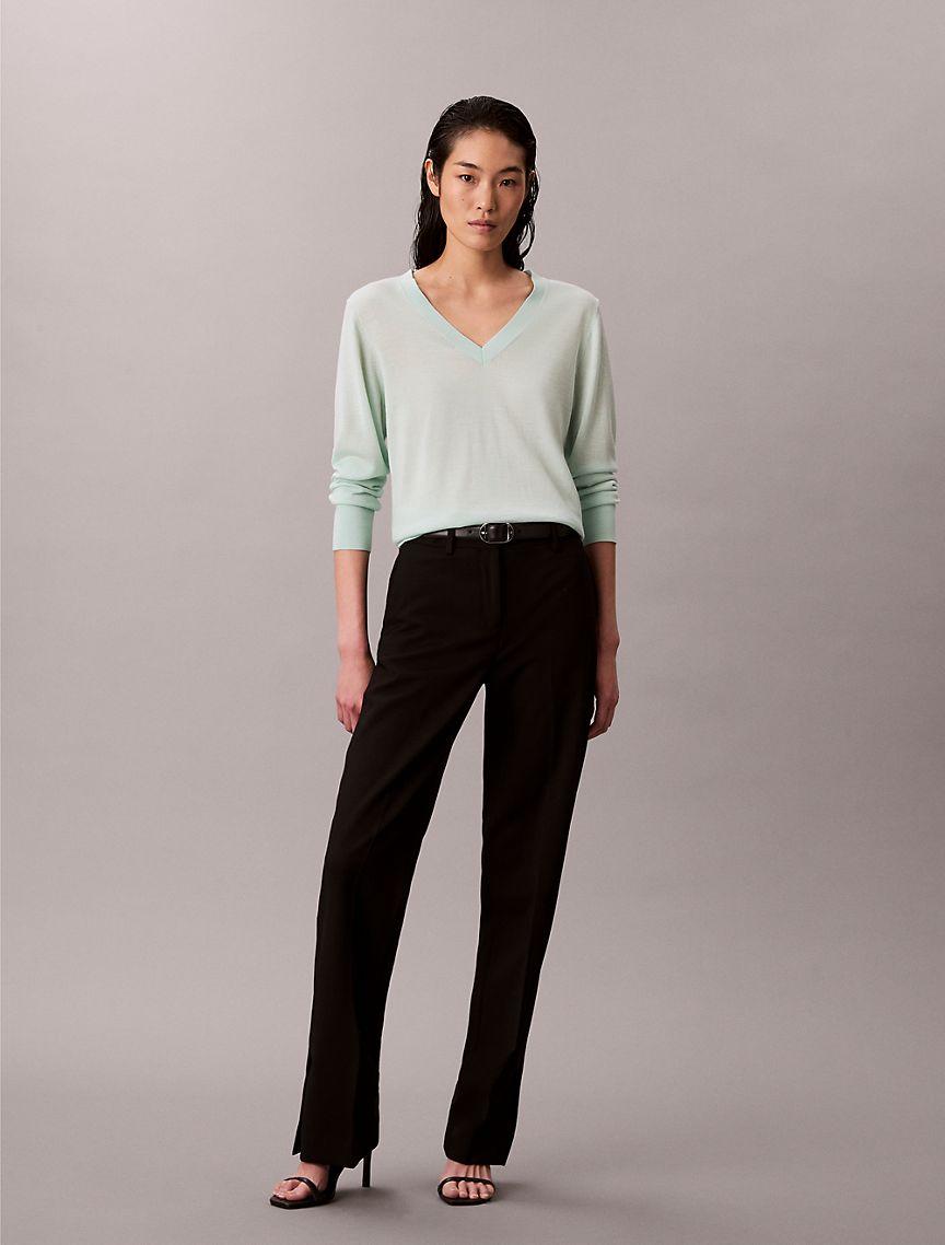 Merino Wool V-Neck Sweater Product Image