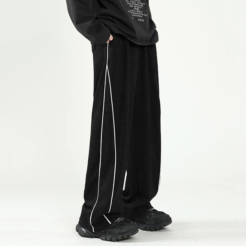 Sopula American Trendy Straight-Leg Contrast Striped Sweatpants Product Image