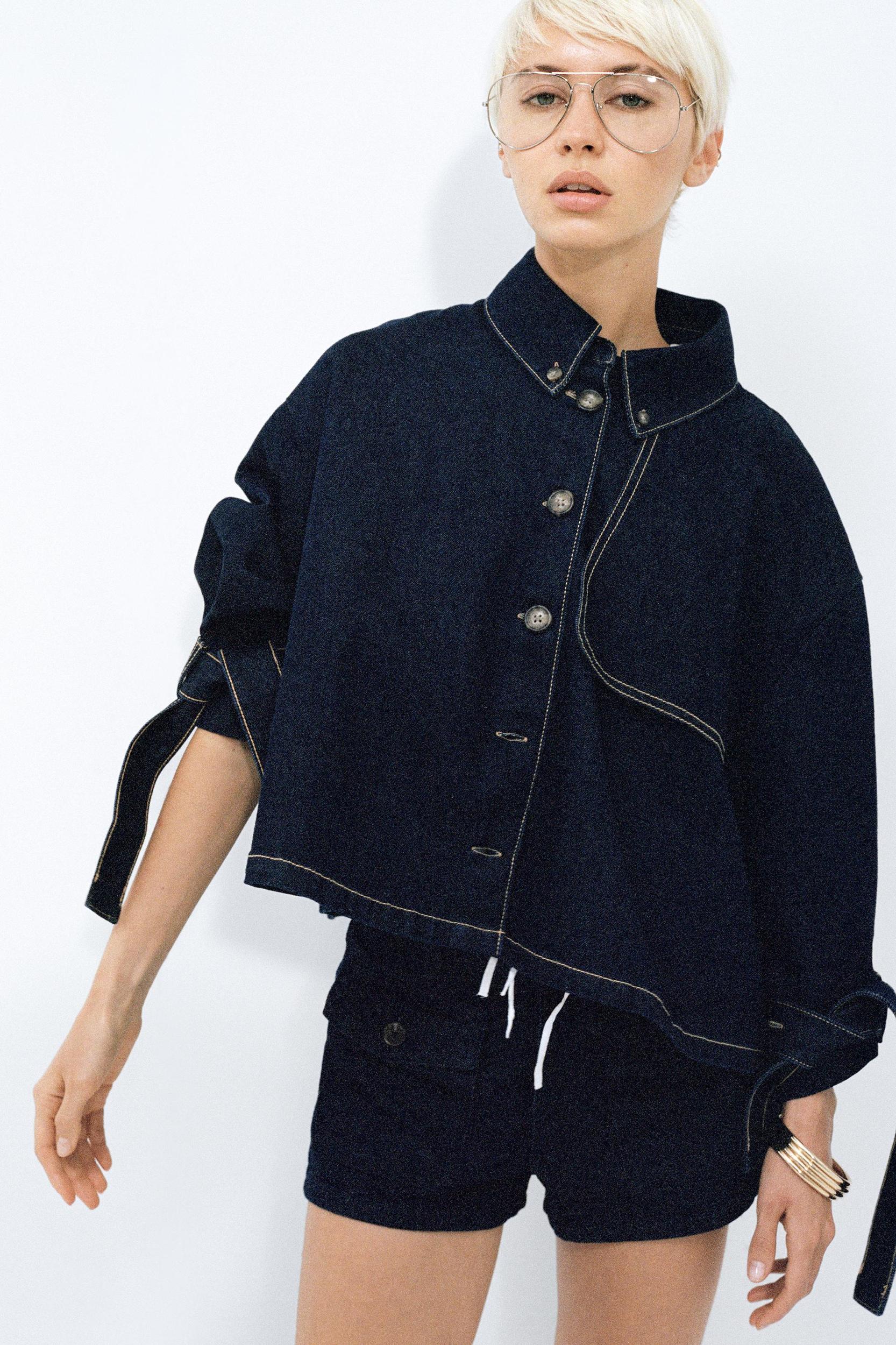 TRF DENIM CAPE JACKET Product Image