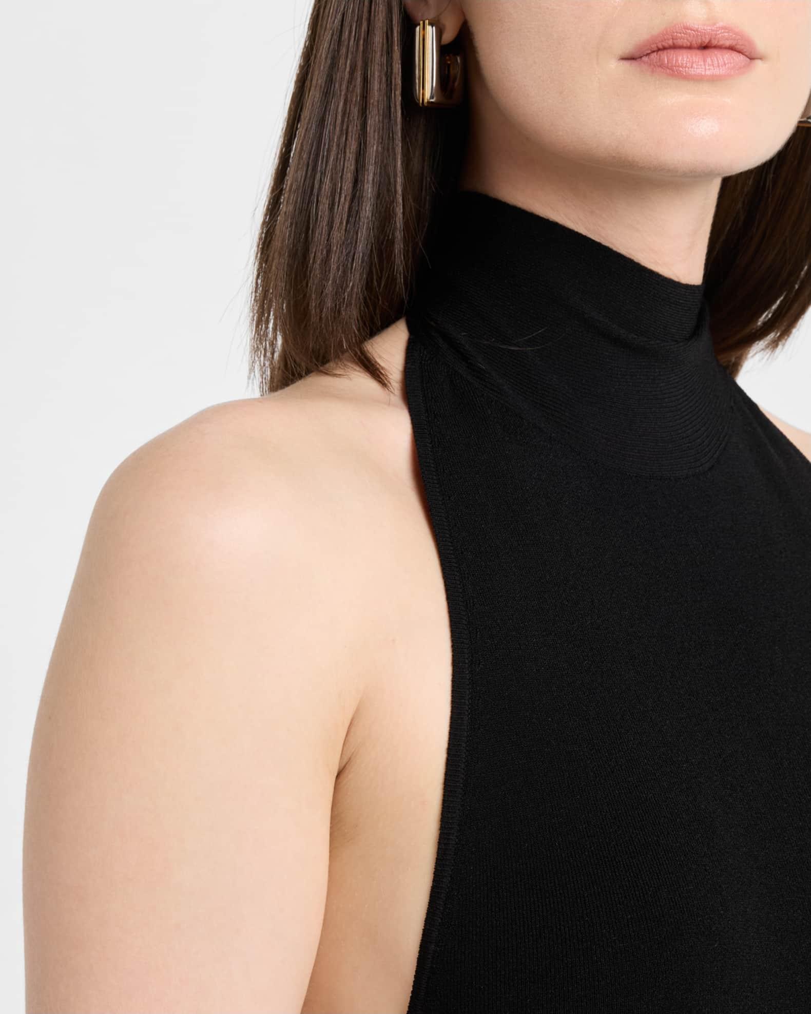 Matte Viscose Halterneck Slit Maxi Dress Product Image