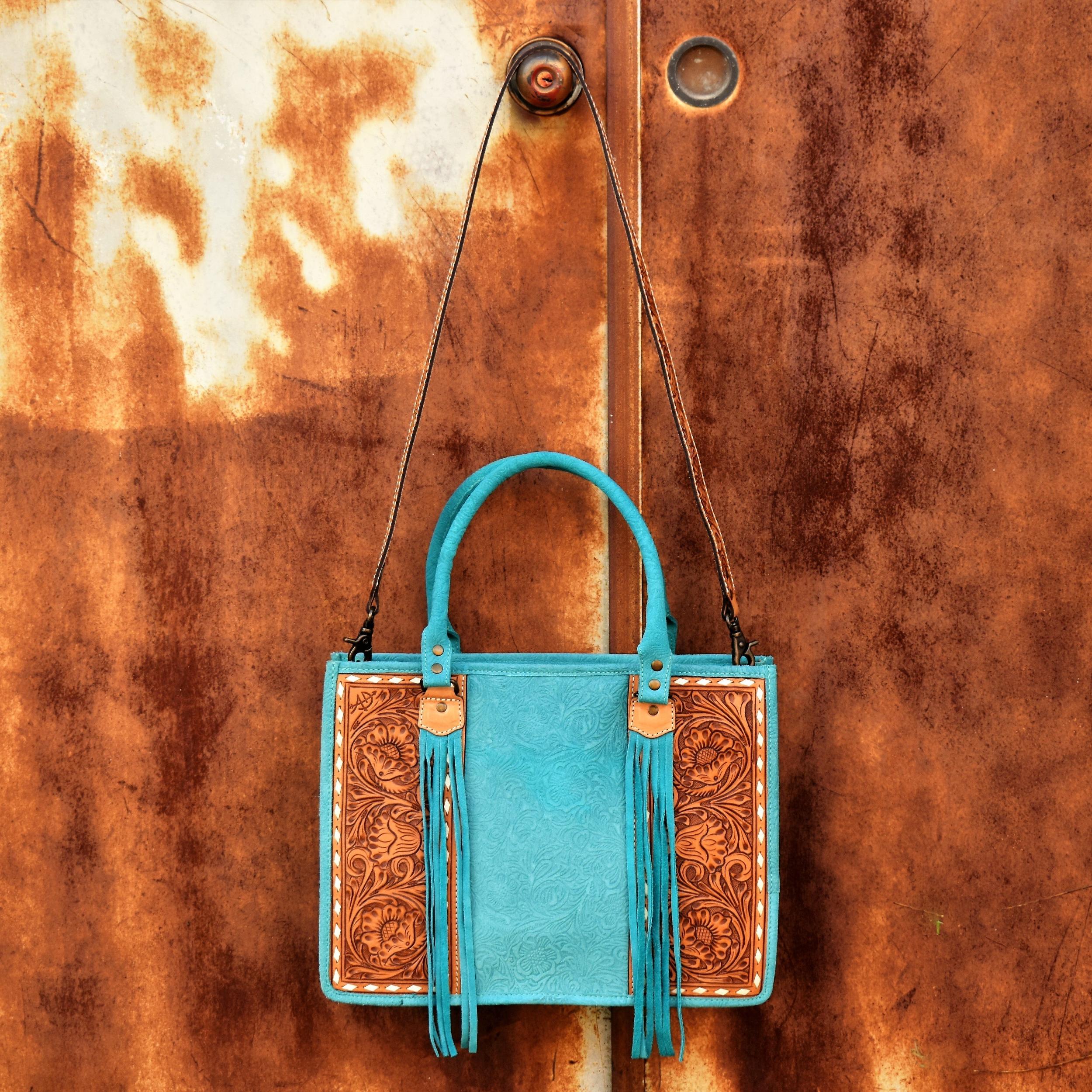 Turquoise Suede Serenade American Bag Product Image