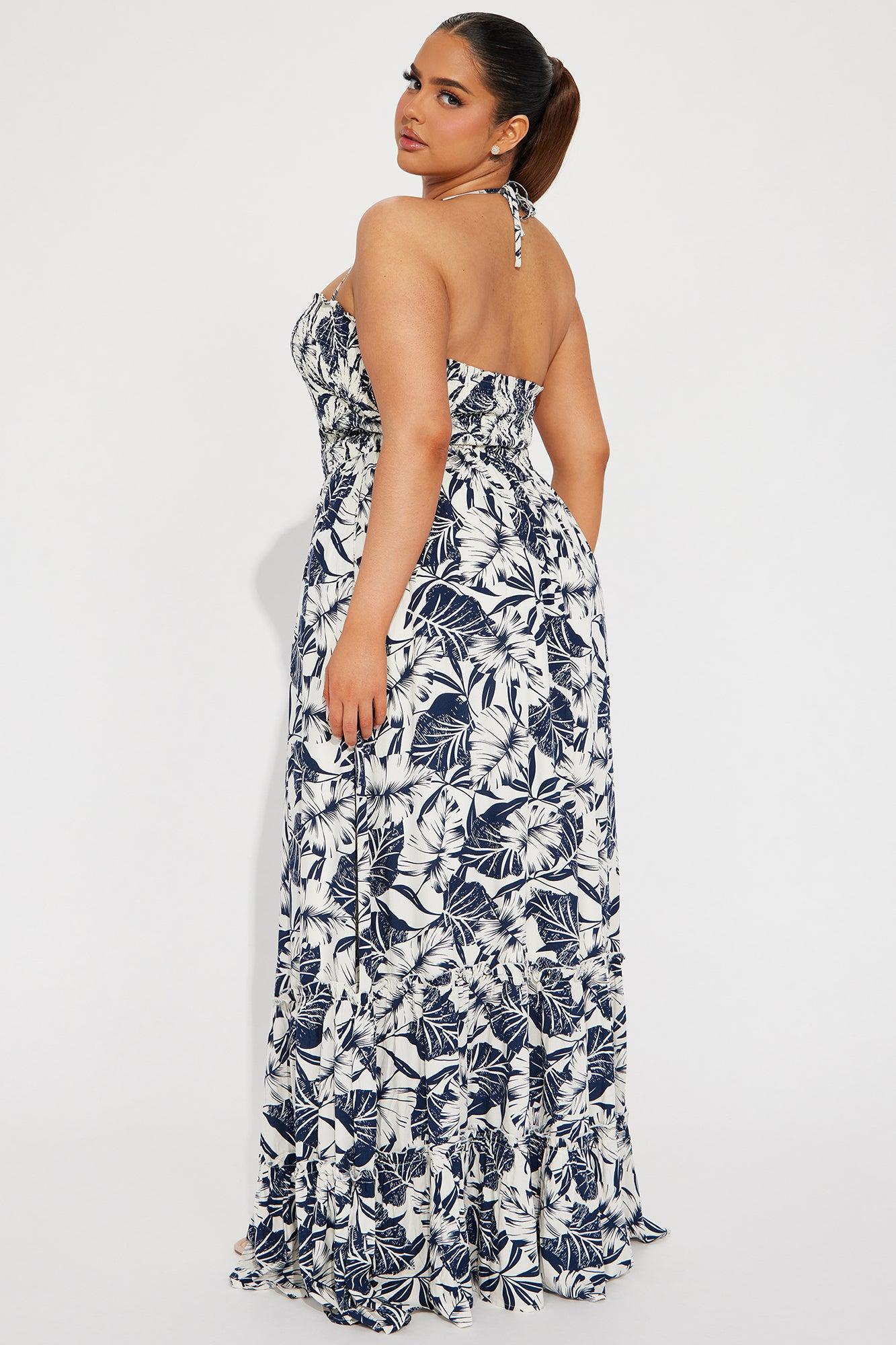 Bianca Tropical Maxi Dress - Navy/combo Product Image