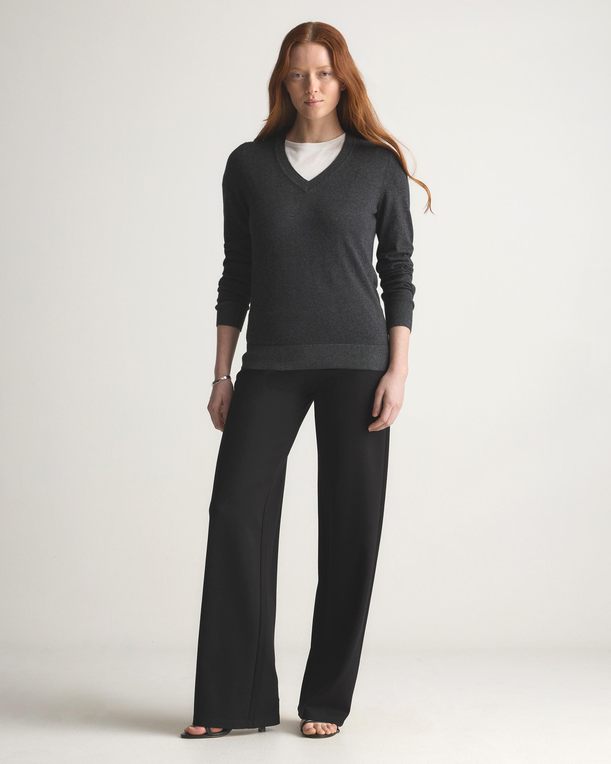 Quince | Women's Lightweight Cotton Cashmere V-Neck Sweater Size XL, Organic Cotton Product Image
