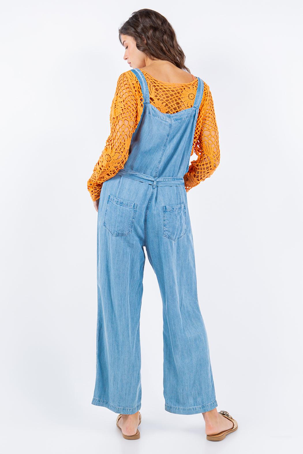 Denim Blue Tencel Overalls Product Image
