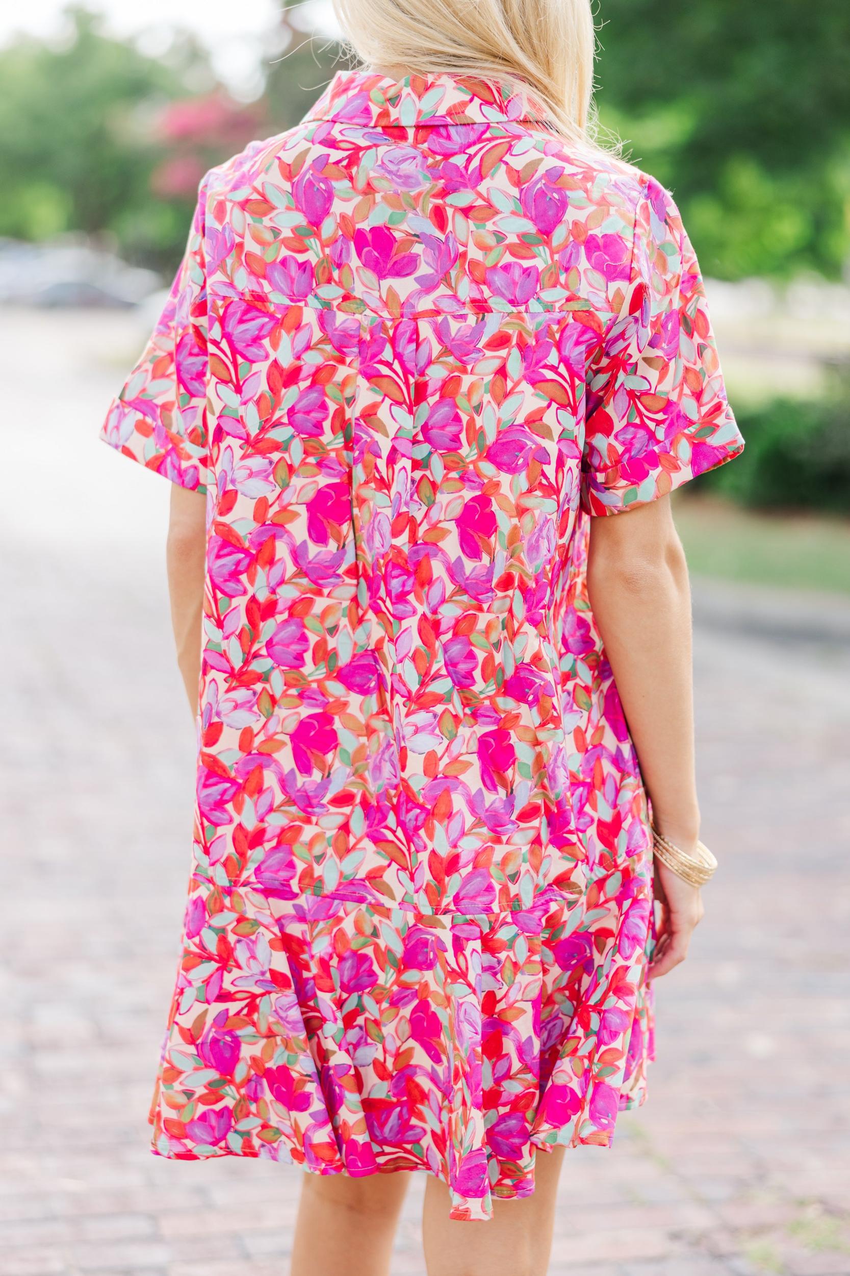 Living In A Dream Pink Floral Dress Female Product Image