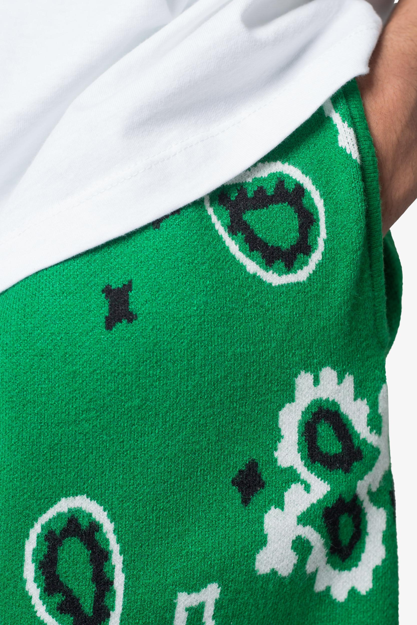 Paisley Knit Shorts - Green Male Product Image