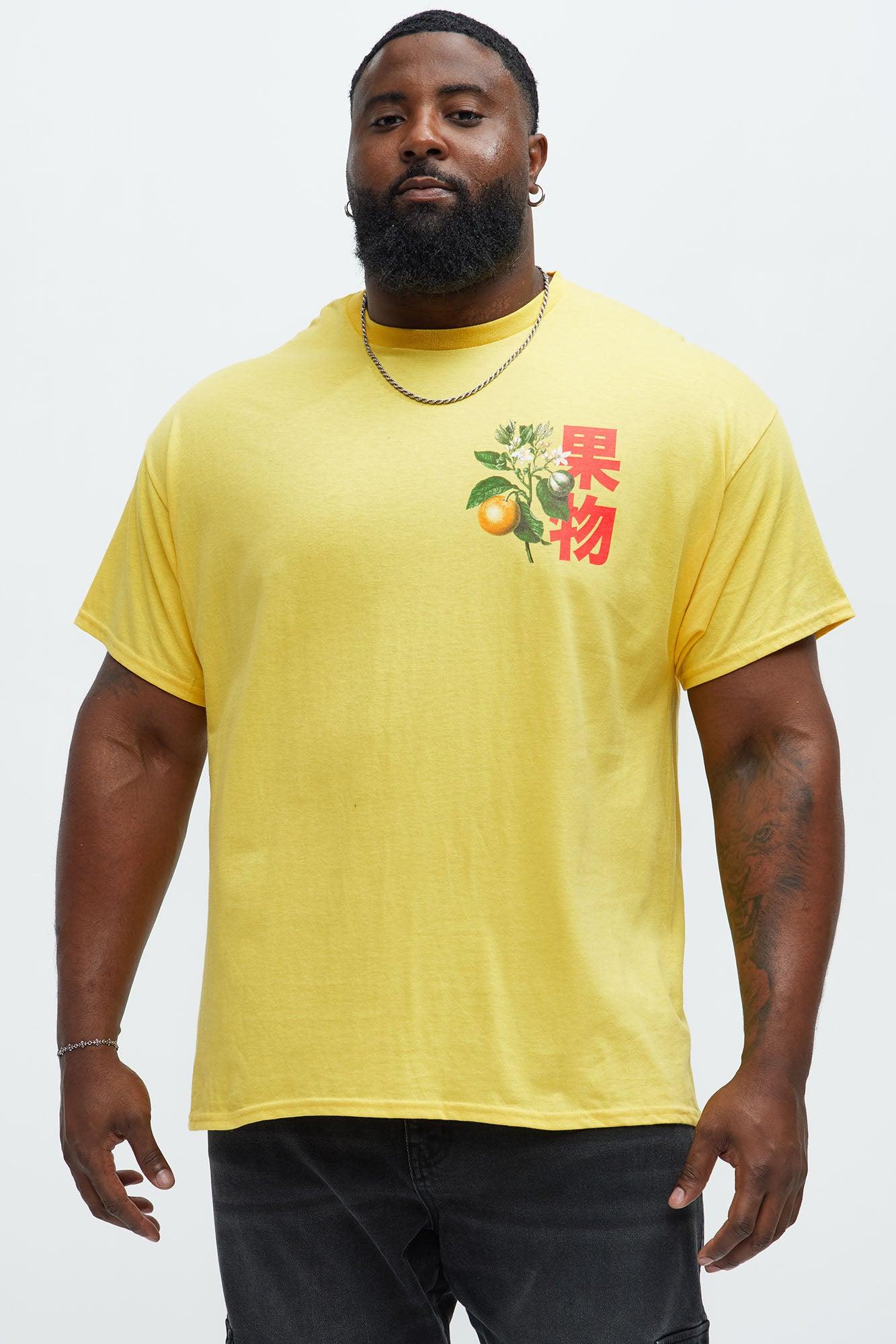 Orange Tree Short Sleeve Crew Neck T shirt - Yellow Product Image