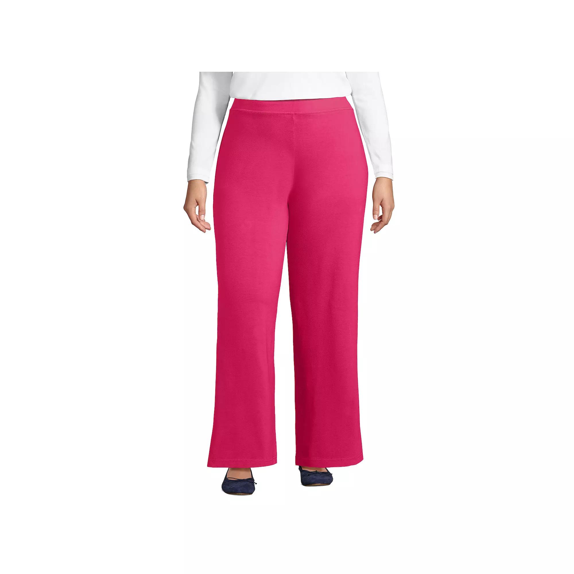 Plus Size Lands' End Starfish Mid Rise Wide Leg Pull On Pants, Women's, Size: 1XL, Spiced Rhubarb Product Image