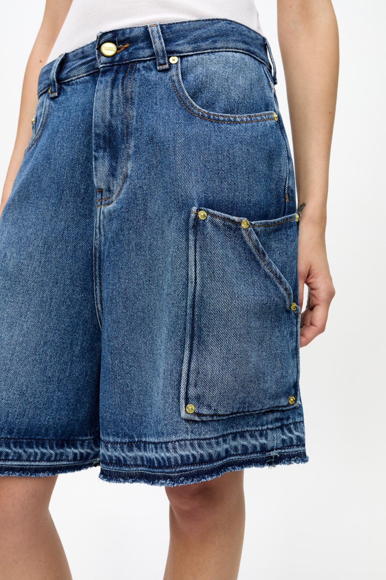 Blue Denim Shorts Product Image