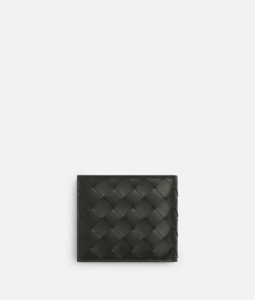 Men's Intrecciato Diagonal Bi-Fold Wallet in Dark green Product Image