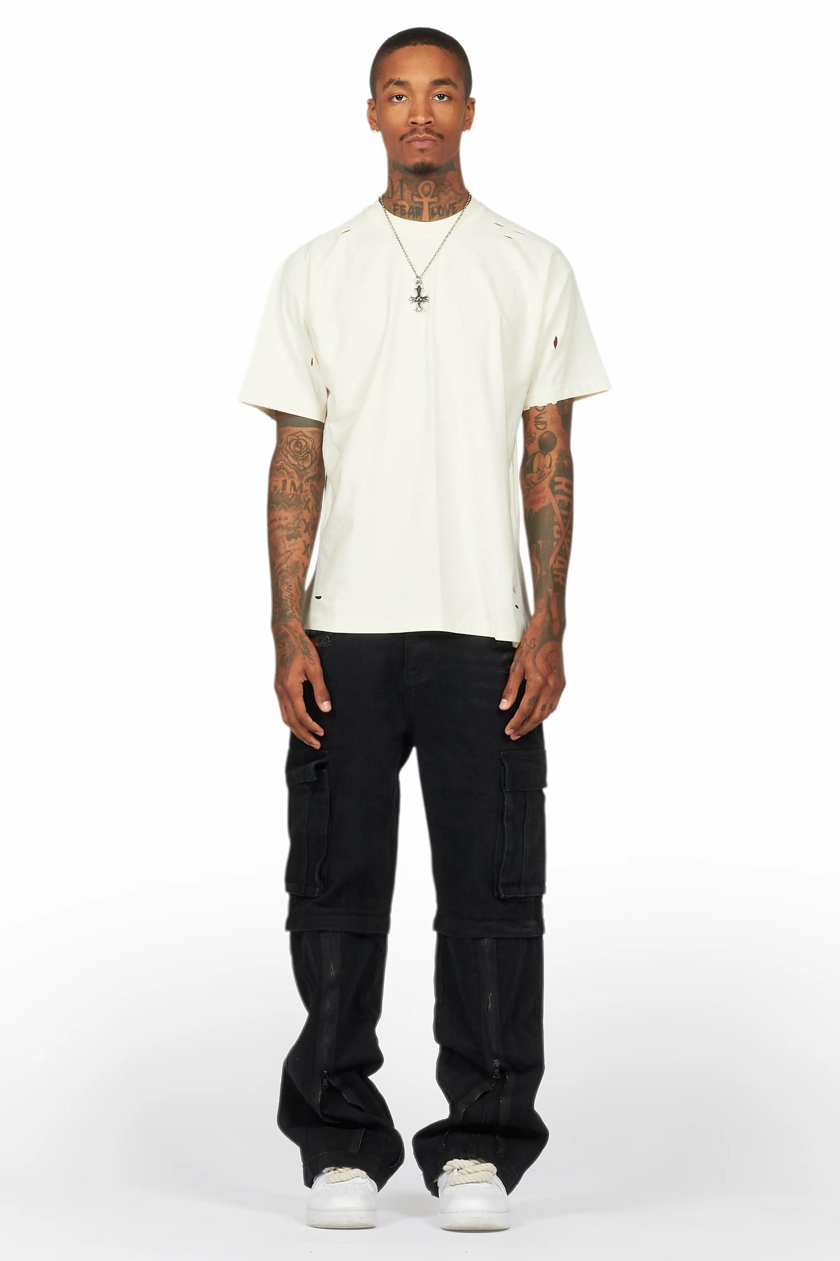 Rupert Black Baggy Fit Zip Off Jean Male Product Image