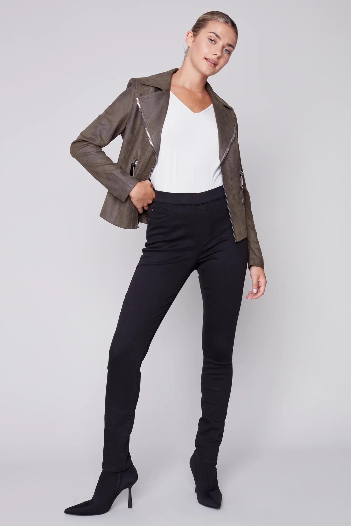 Vintage Faux Leather Perfecto Jacket Orchid Product Image