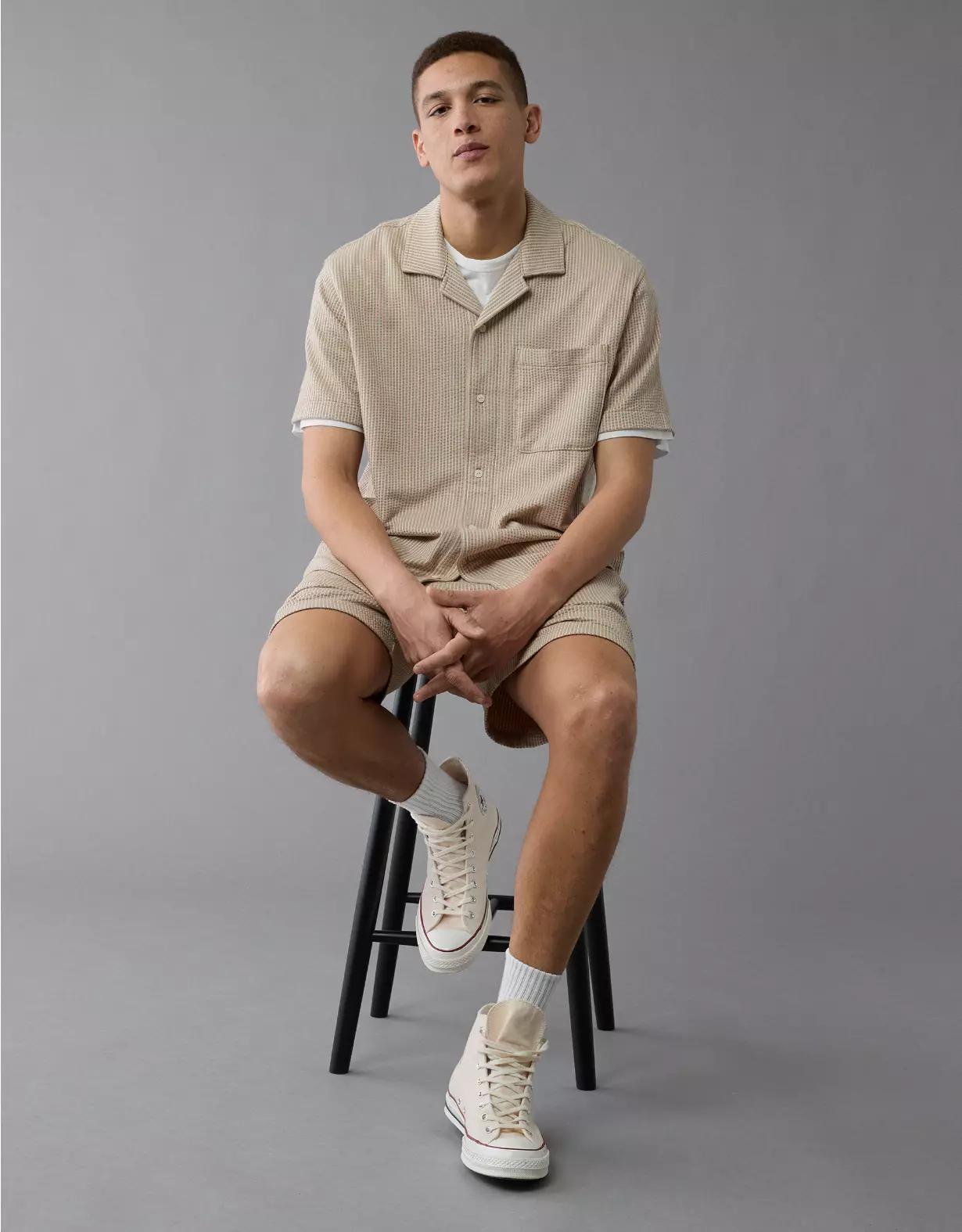 AE Seersucker Button-Up Camp Shirt Product Image