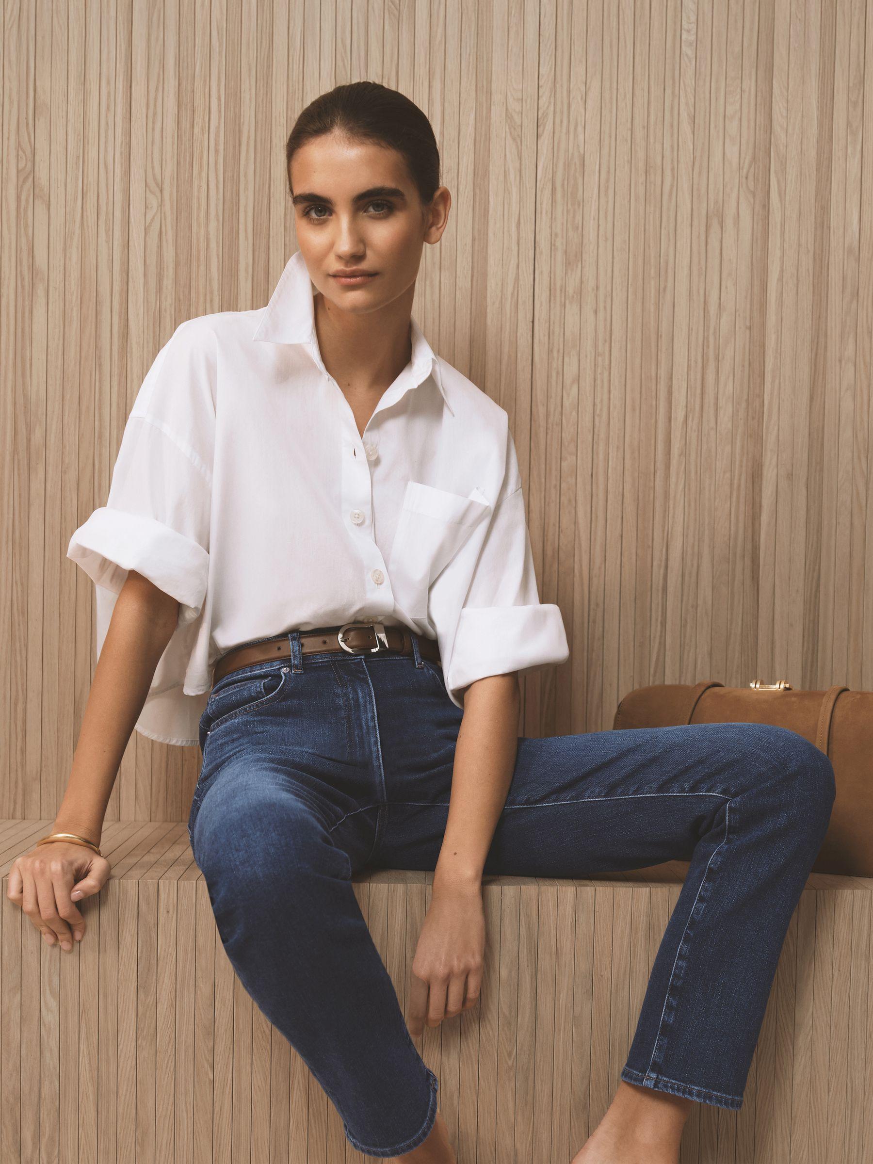 Petite Polka-Dot Wide-Leg Suit Trousers in White/Navy Product Image