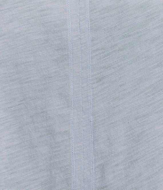 Democracy Petite Size Knit Crew Neck Long Sleeve Crochet Fagoting Detail Top Product Image