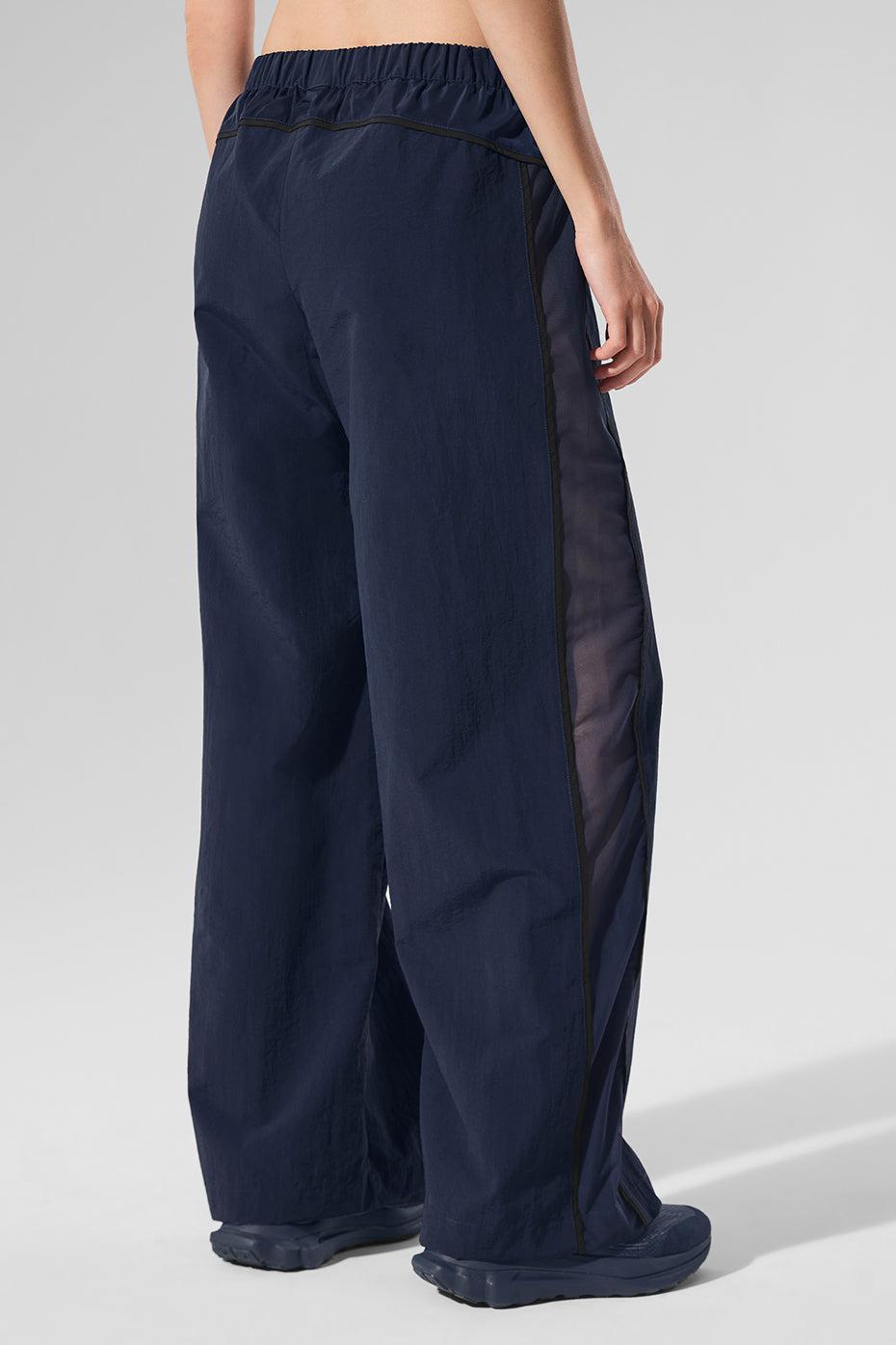 High-Waist Origin Wide Leg Track Pant - Navy/Black Product Image