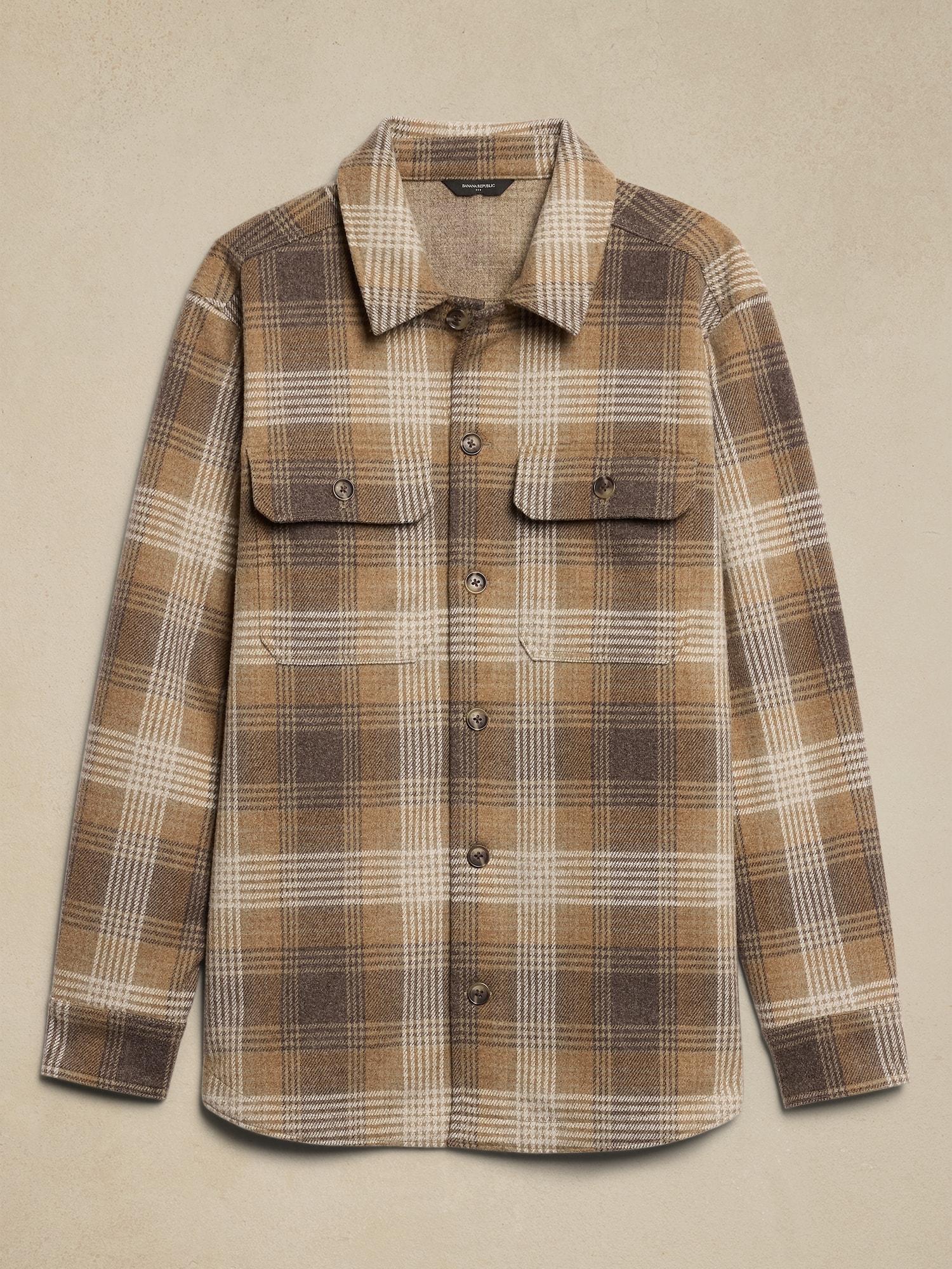Melton Plaid Shirt Jacket Product Image