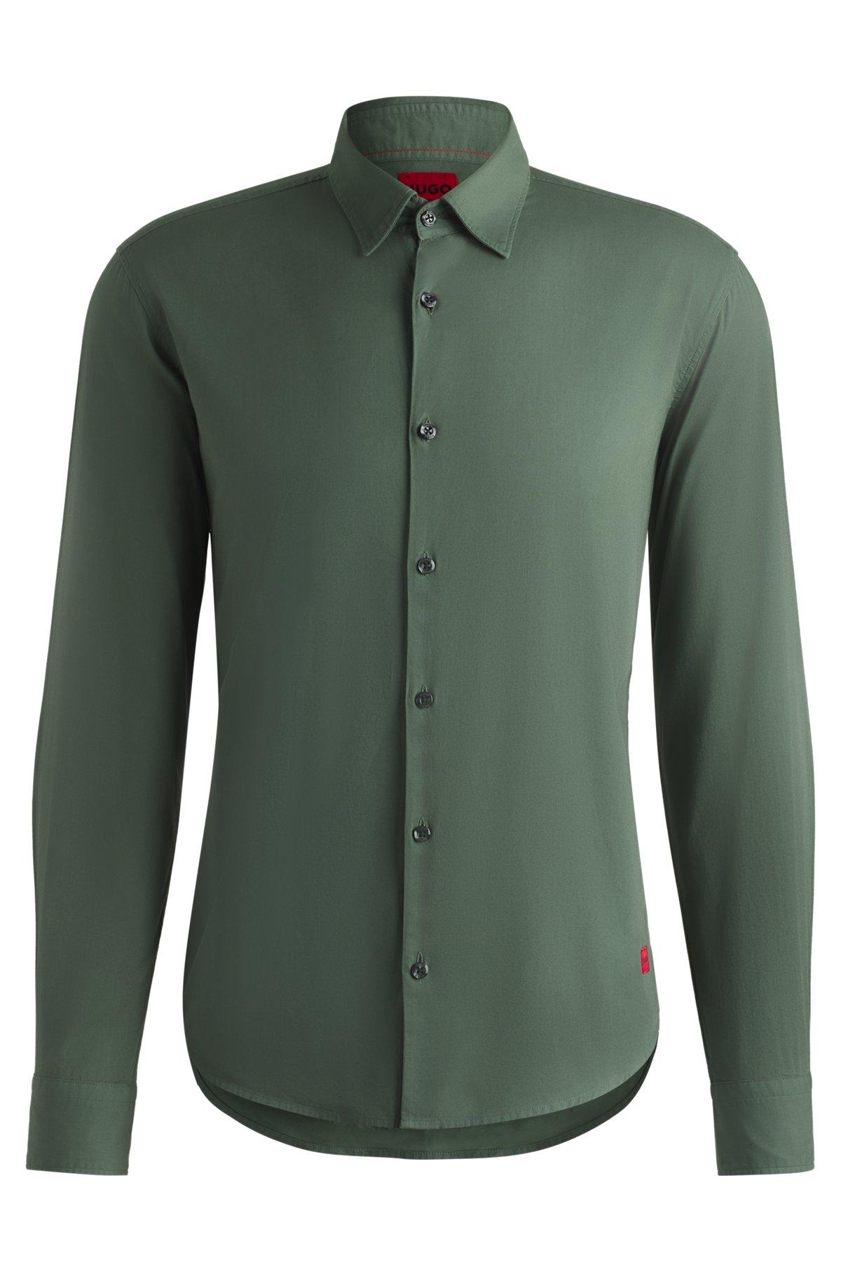 Slim-fit shirt in stretch-cotton canvas Product Image