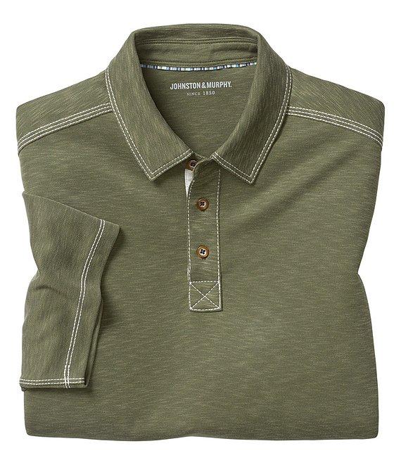 Johnston & Murphy Vintage Slub Short Sleeve Polo Shirt Product Image