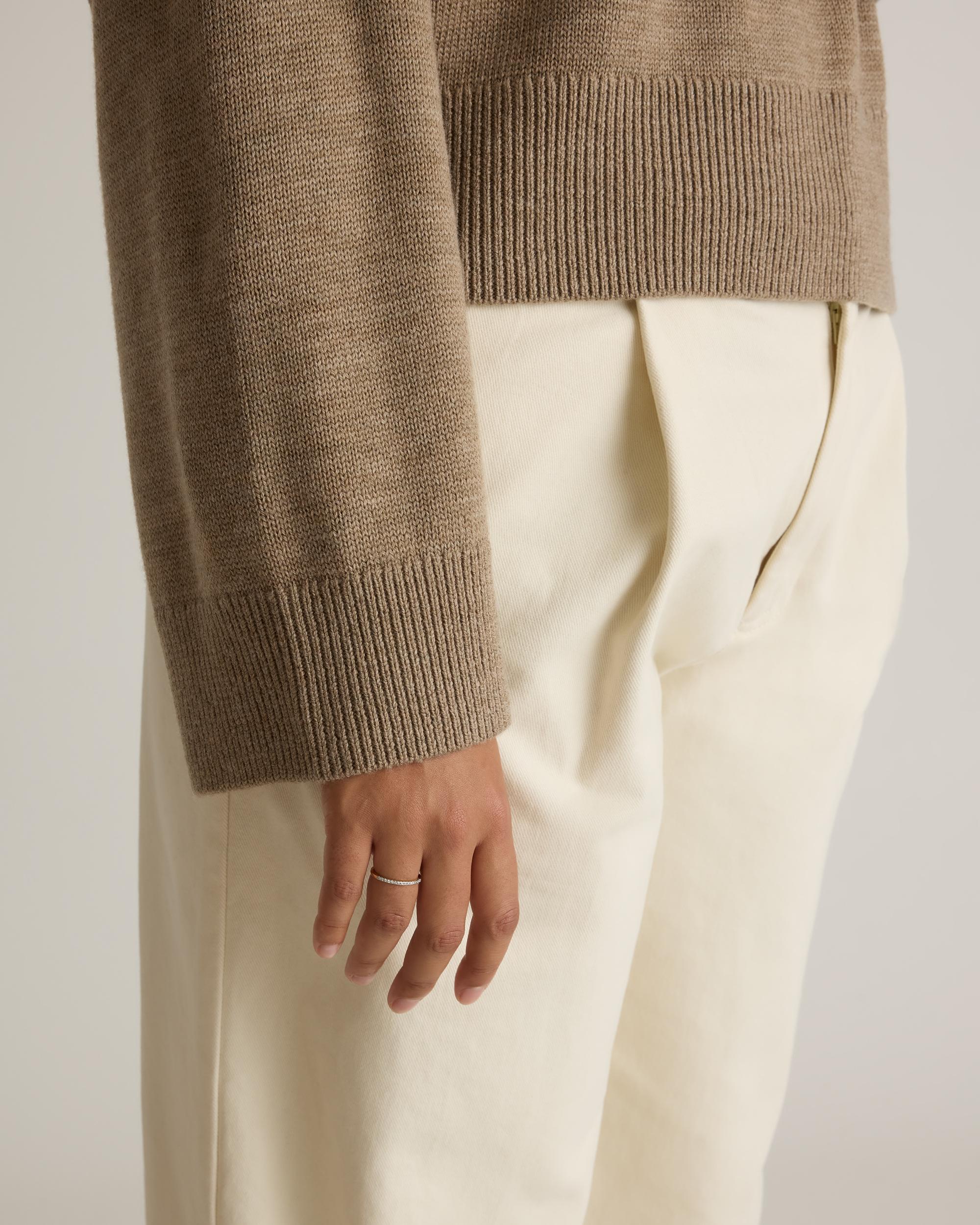 Quince | Women's Australian Merino Wool Cropped Mock Neck Sweater Product Image