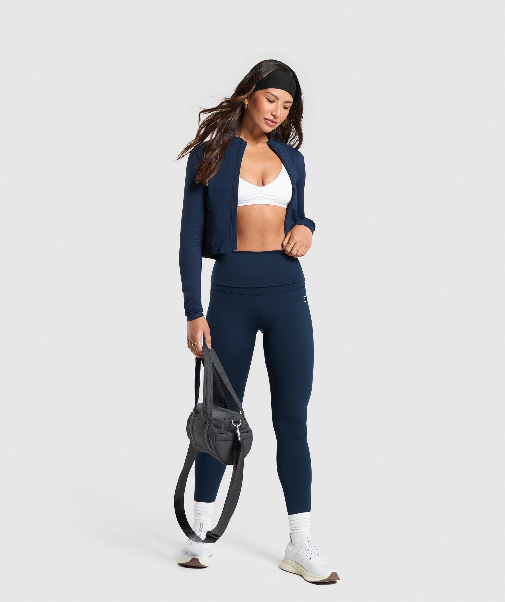 Gymshark Everyday Seamless Zip Tracktop - Navy Female Product Image