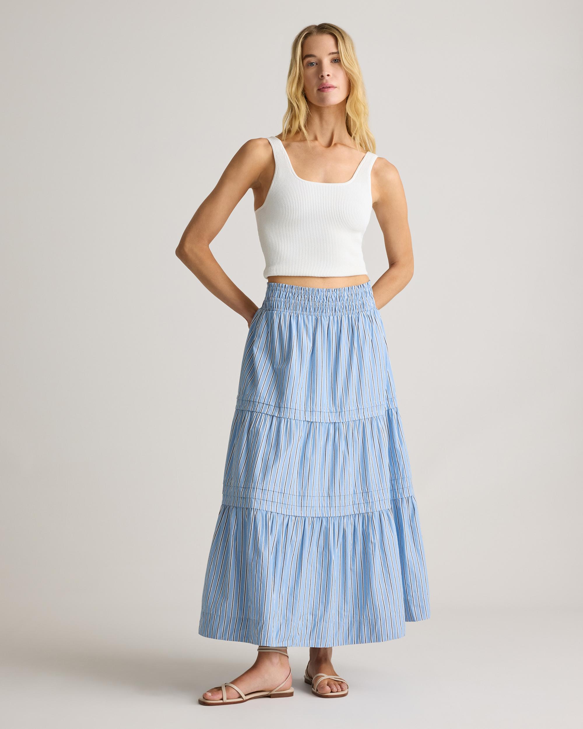 Quince | Women's Poplin Tiered Maxi Skirt Organic Cotton Product Image