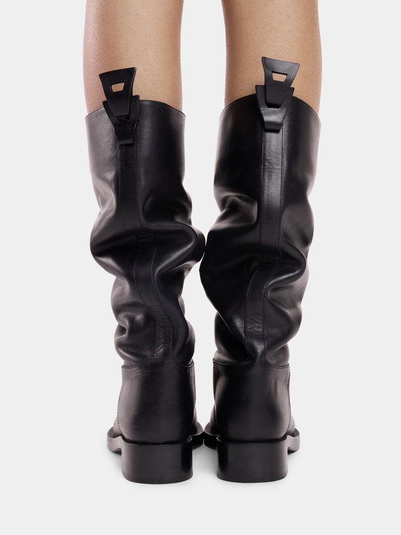 BLACK BOOTS IN SMOOTH LEATHER Product Image