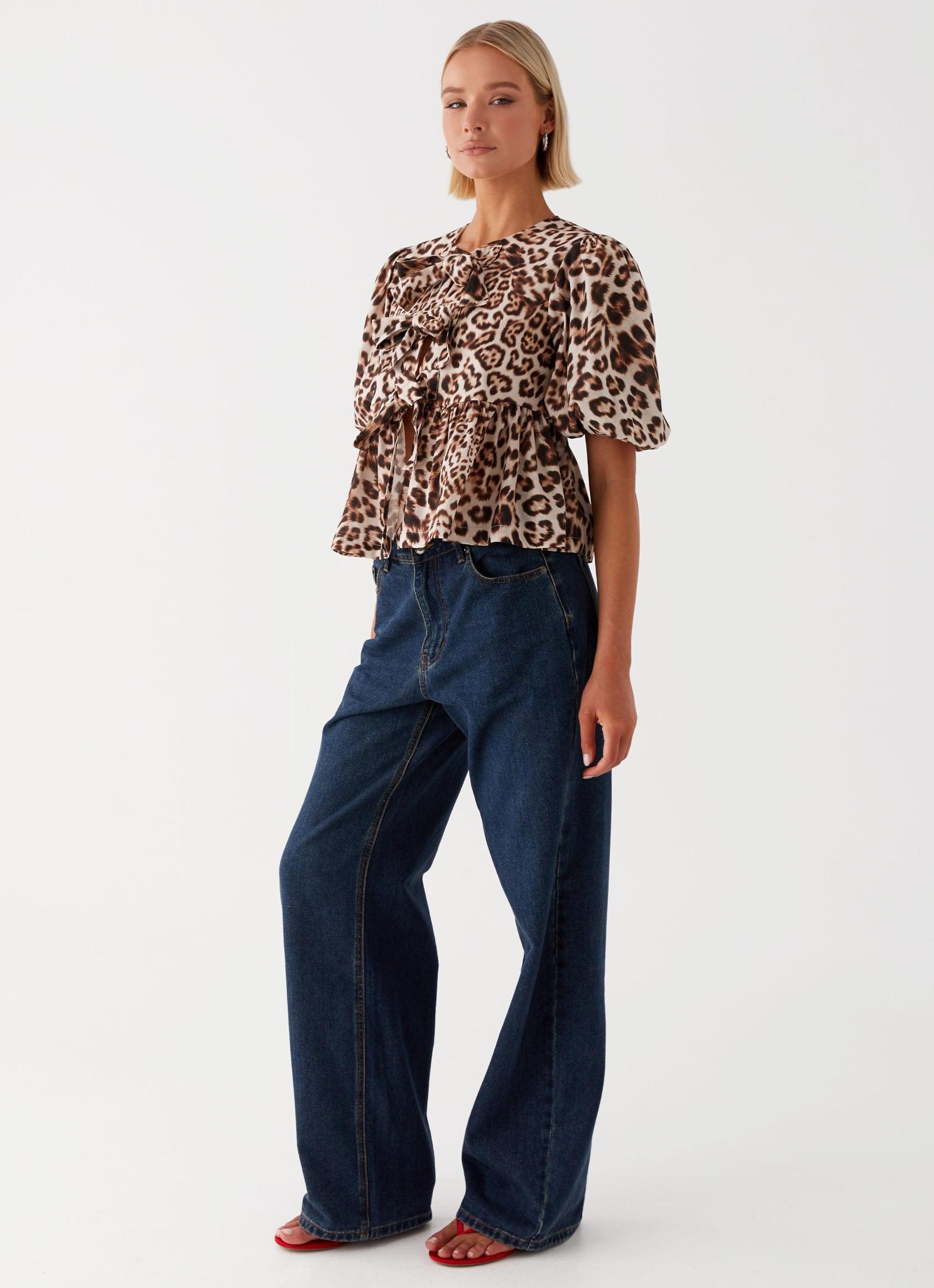 Western Wind Tie Top - Leopard Product Image