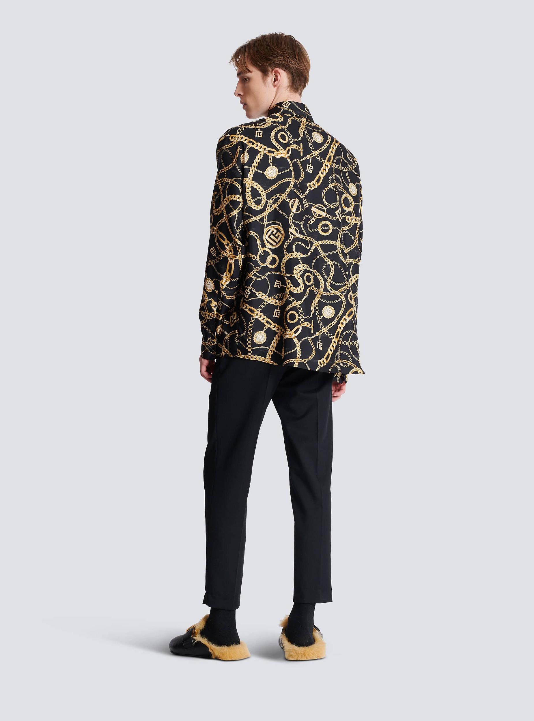 Printed silk shirt with Chaînes pattern Product Image