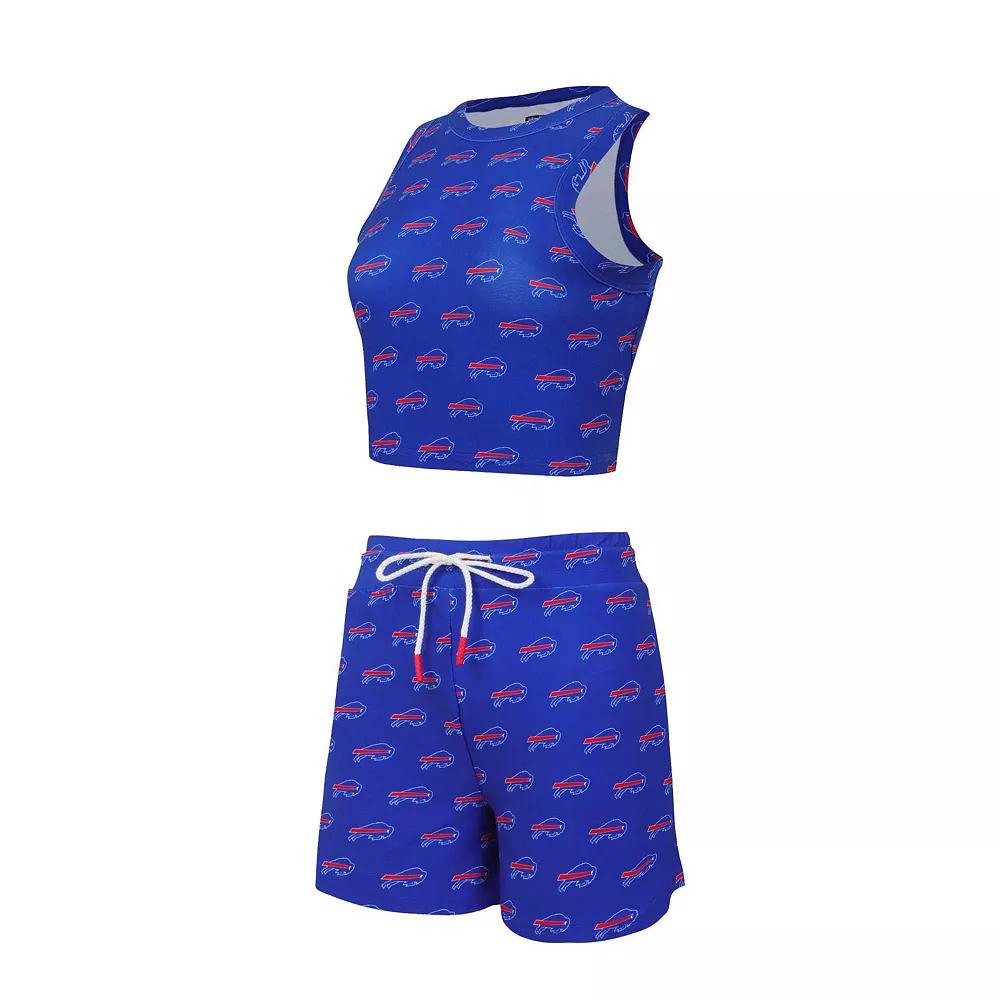 Women's Concepts Sport Buffalo Bills Gauge Allover Print Cropped Tank Top & Shorts Sleep Set,  Product Image
