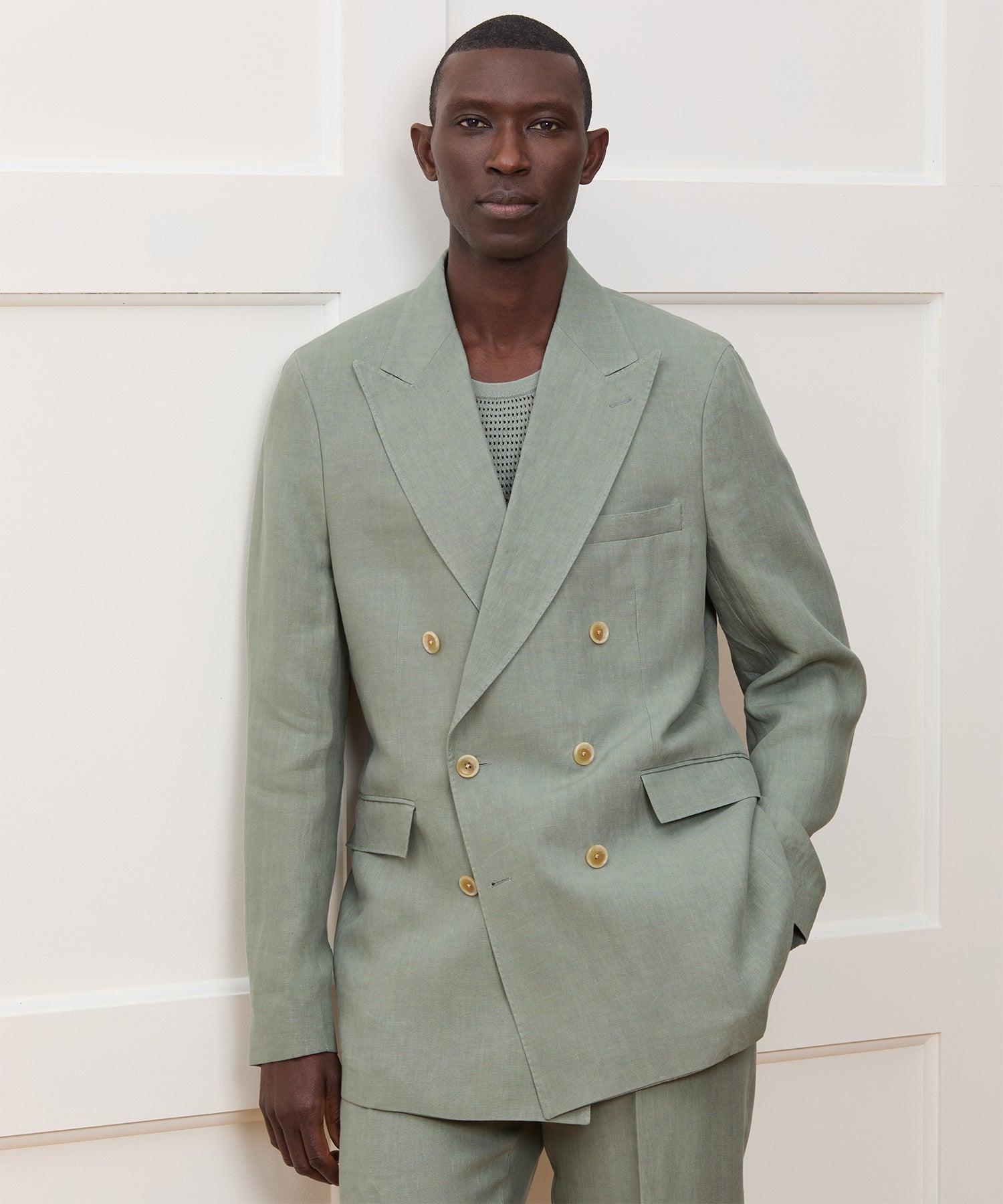 Italian Linen Double-Breasted Jacket Product Image