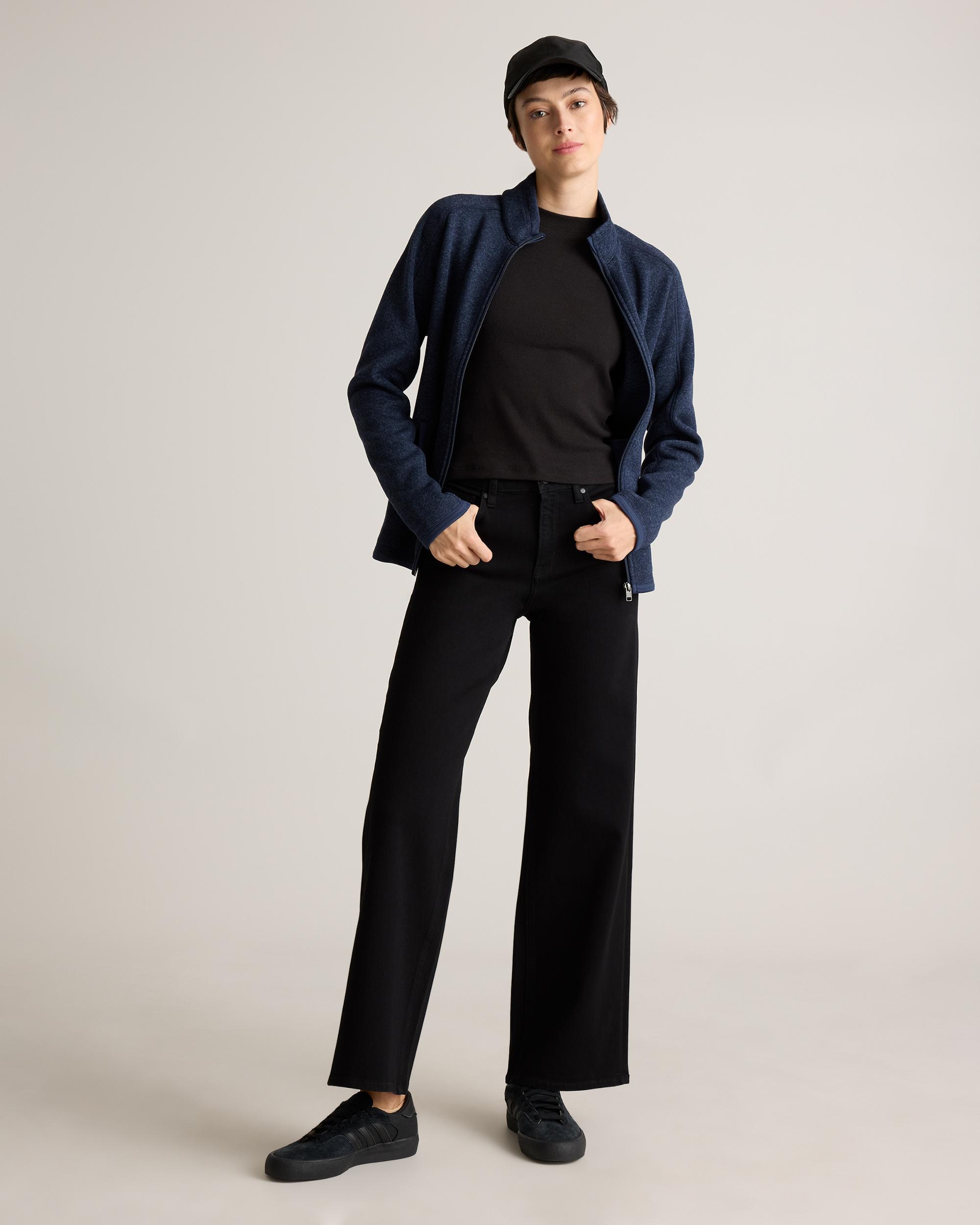 Quince | Women's Sweater-Knit Fleece Full-Zip Jacket Size XL, Recycled Polyester Product Image