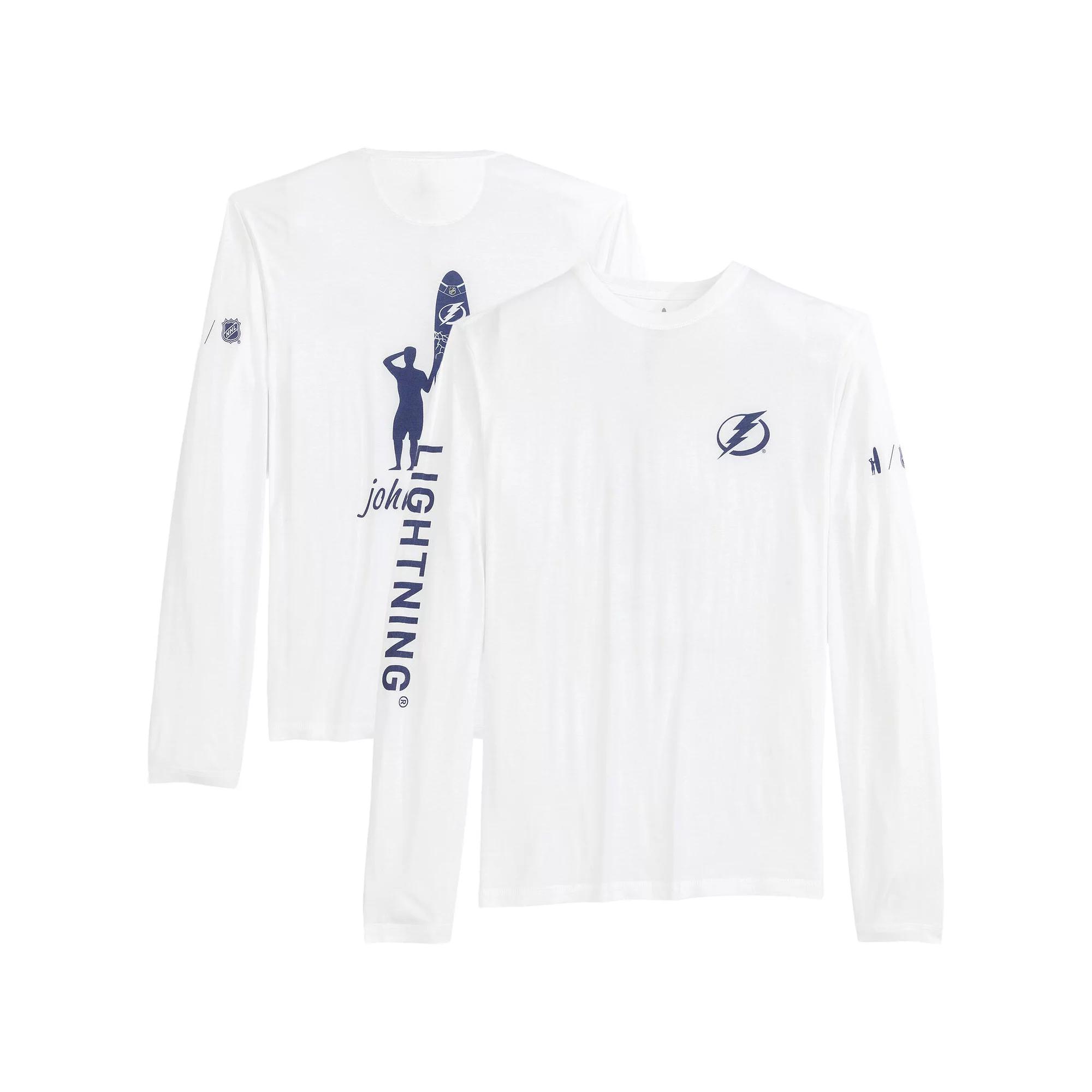 Men's johnnie-O White Tampa Bay Lightning Adam Long Sleeve T-Shirt,  Product Image