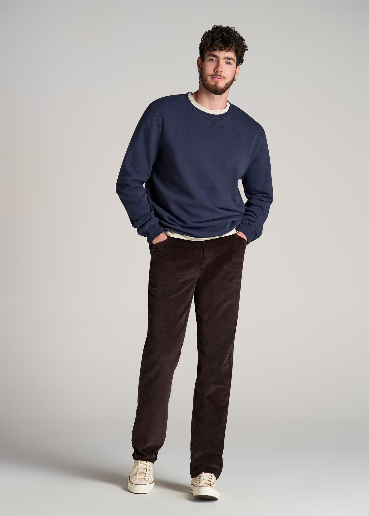 STRAIGHT-LEG Stretch Corduroy Pants for Tall Men in Evening Blue Male Product Image